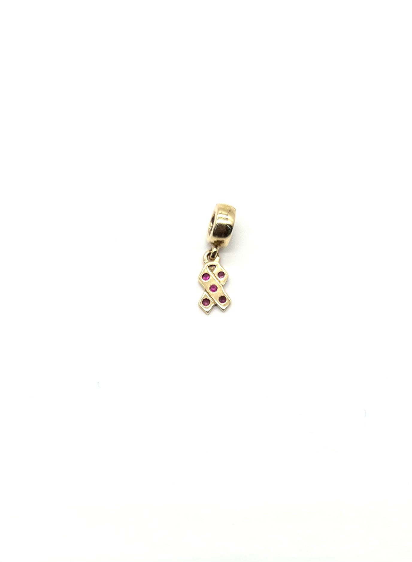 Pandora 14k Gold Breast Cancer Awareness Ribbon Charm - Elegant Jewelry Gift for Survivors, Supporters & Loved Ones - Perfect for Bracelets, Necklaces & Special Occasions