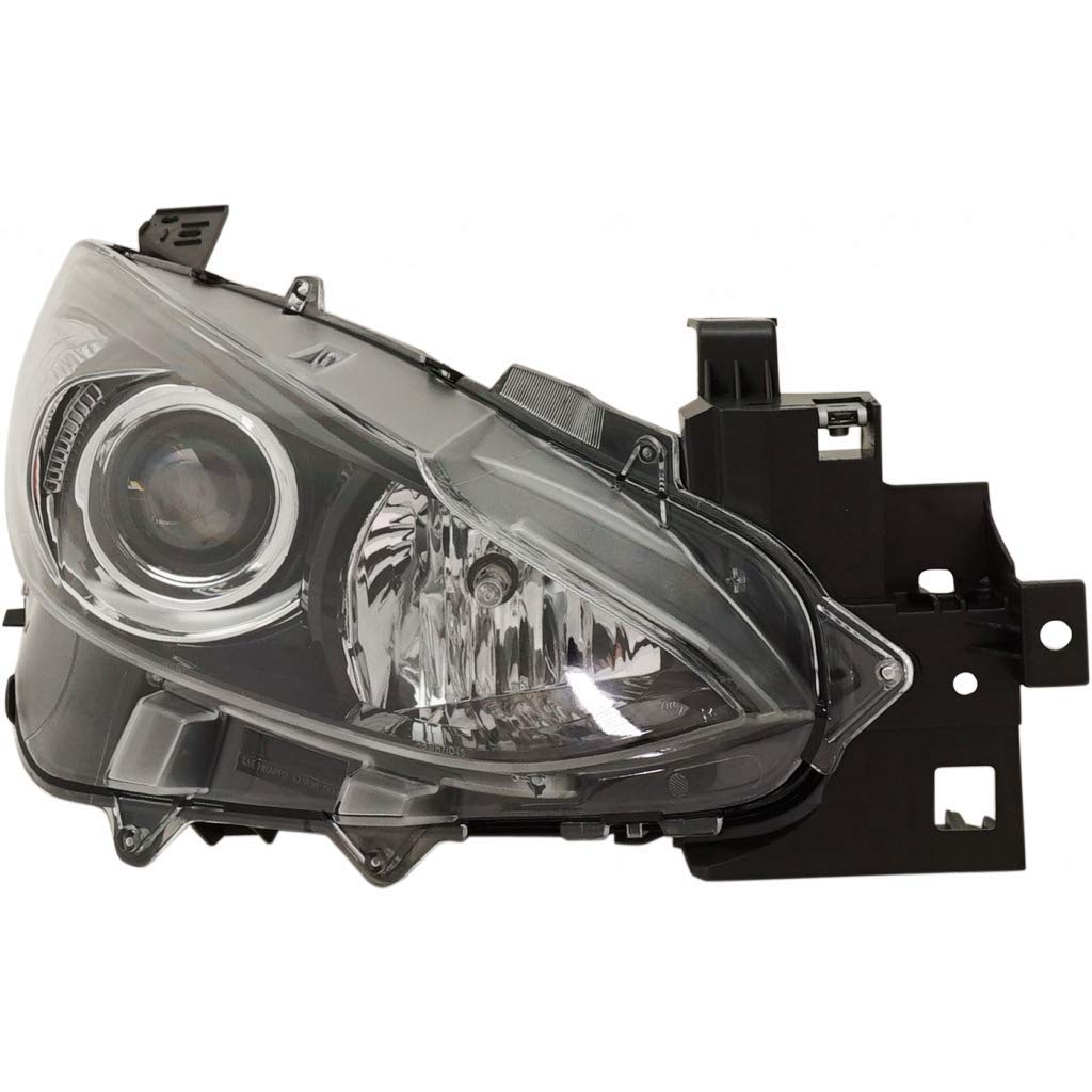 2014-2016 Mazda 3 Passenger Side Headlight Assembly with Bulbs - DOT Certified Replacement Part (MA2503144/BPW9-51-0K0A) - Perfect for Night Driving & Road Safety