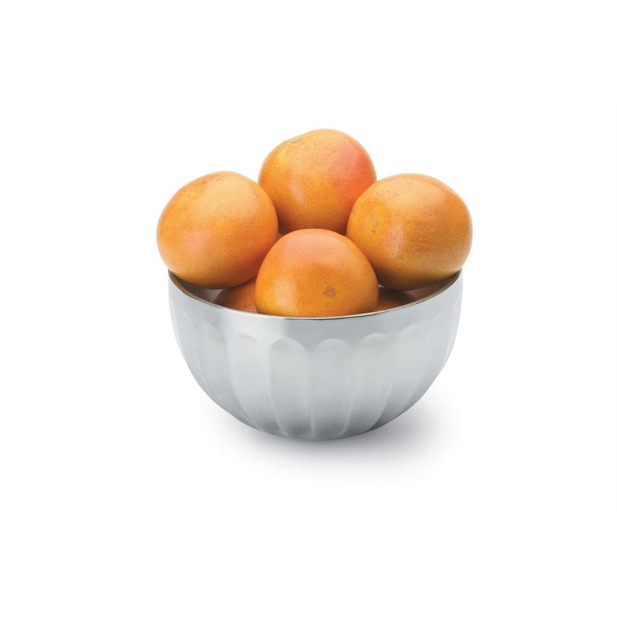 Vollrath 3.4 Quart Fluted Double Wall Serving Bowl - Premium Stainless Steel for Hot & Cold Foods - Perfect for Soups, Salads, and Party Serving