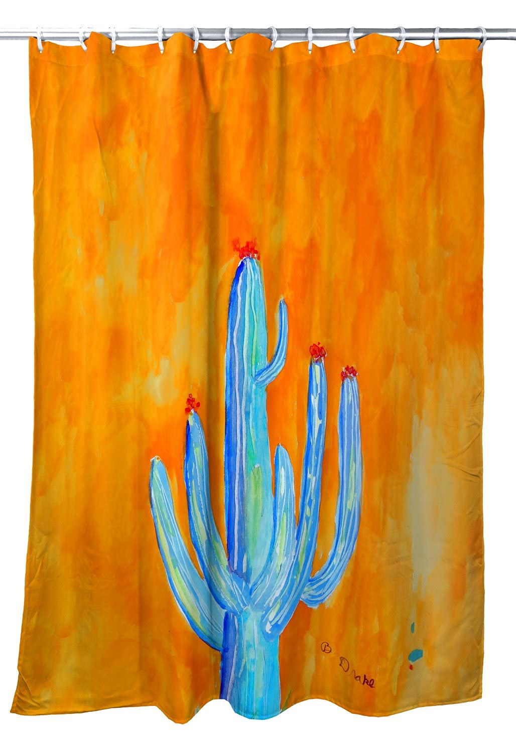 Betsy Drake Tall Cactus Shower Curtain - Waterproof Bathroom Decor with Hooks - Perfect for Boho, Farmhouse & Modern Bathroom Styles
