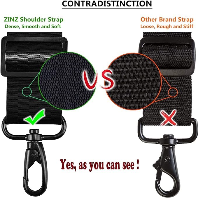 ZINZ Padded Adjustable Shoulder Strap Replacement for Handbags, Totes & Messenger Bags - Comfortable & Durable Bag Strap for Women & Men - Perfect for Work, Travel & Daily Use