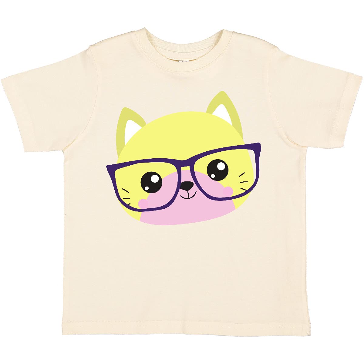 Inktastic Hipster Cat with Glasses - Cute Kitten Graphic Toddler T-Shirt for Boys & Girls - Perfect for Playdates, Birthdays & Casual Wear
