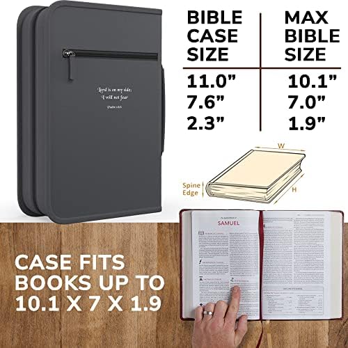 DEHITE Premium Bible Cover for Women & Men - Zippered Pocket & Pen Slots - Durable Fabric Bible Bag - Perfect Religious Gift for Church, Travel & Daily Devotion