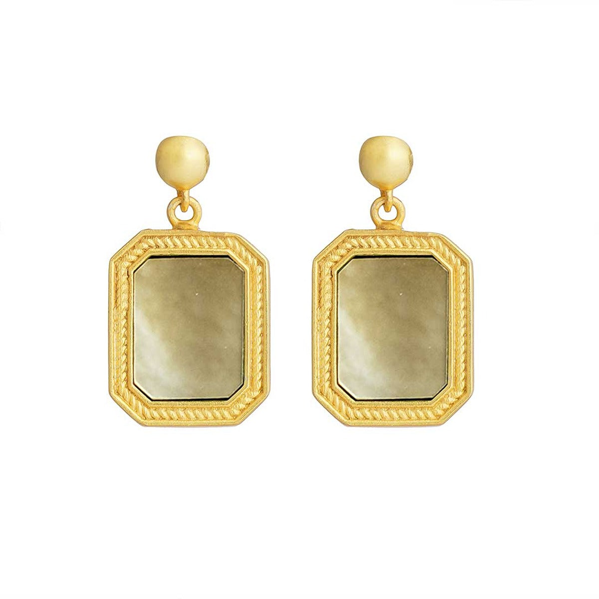 True Essence Mother of Pearl Pendant Necklace & Stud Earrings Set - Elegant Jewelry Gift for Women, Perfect for Weddings, Anniversaries and Special Occasions