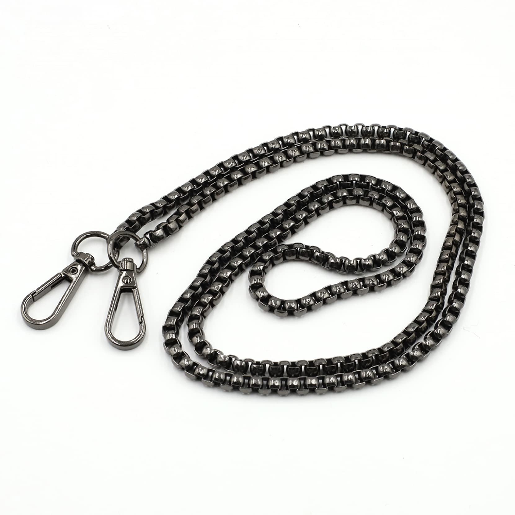 Black Metal Purse Chain Straps for Women - Cuboid Shape Shoulder Bag Handles, DIY Belt Replacement Accessories for Handbags & Purses | Perfect for Bag Repair, Fashion Upgrades & Custom Designs