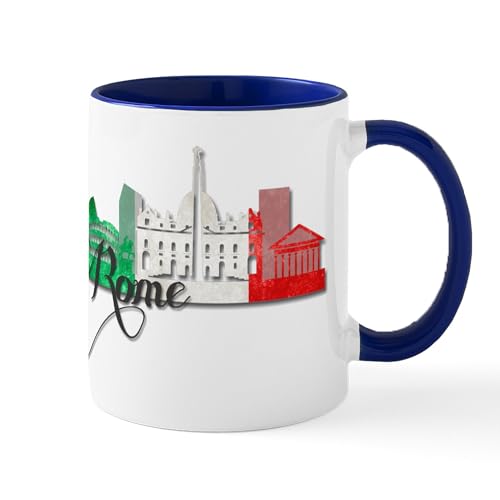 White/Navy Inside - Rome Italy Mugs