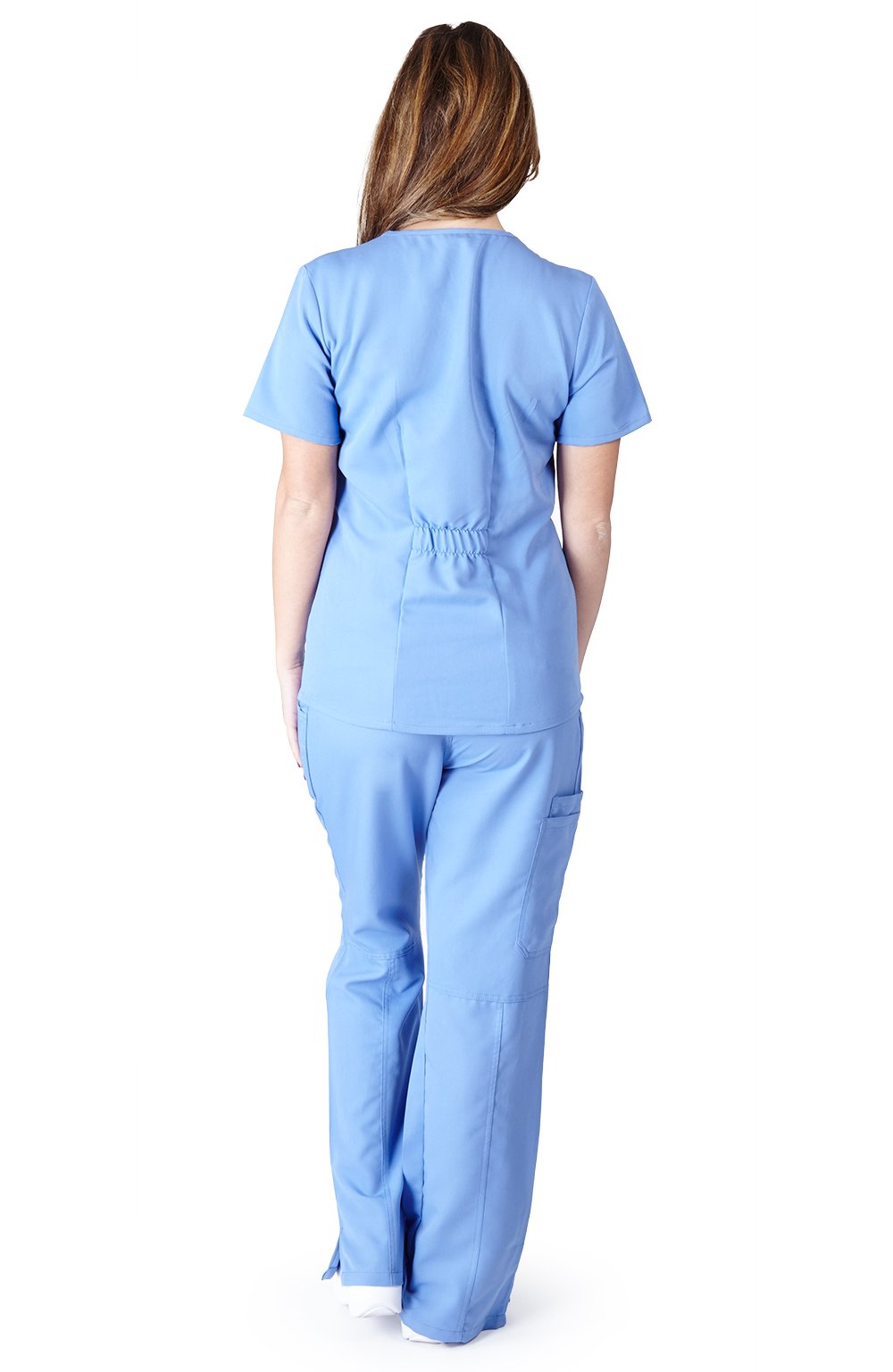 Ultra Soft Women's Two Pocket Scrub Top - Comfortable Ceil Blue Medical Uniform for Nurses & Healthcare Professionals | Perfect for Hospital Shifts & Clinical Work