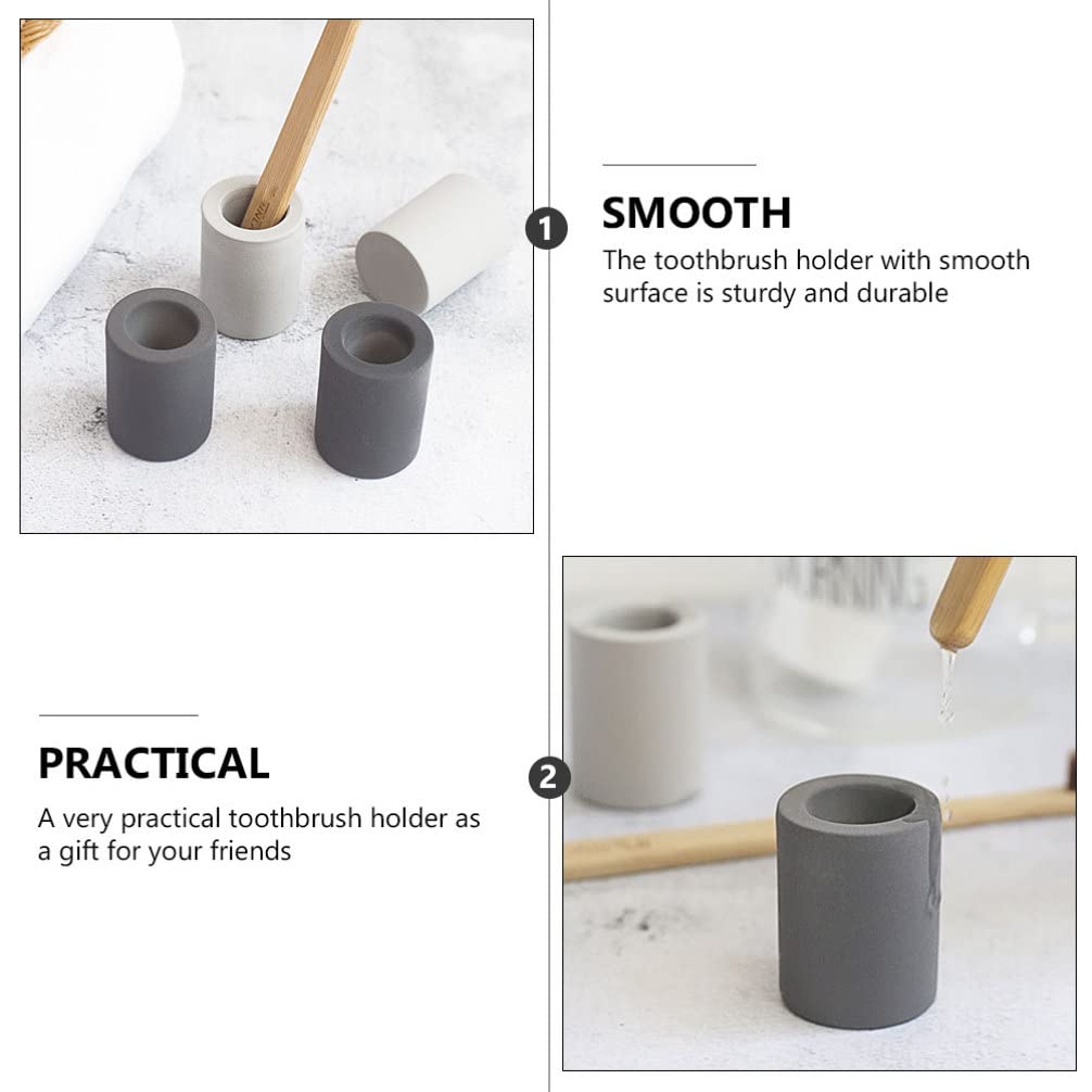 4-Piece Diatomite Toothbrush Holder Set - Countertop Makeup & Pen Organizer for Bathroom, Kitchen, and Travel - Eco-Friendly Home Decor for Electric Toothbrushes & Household Essentials