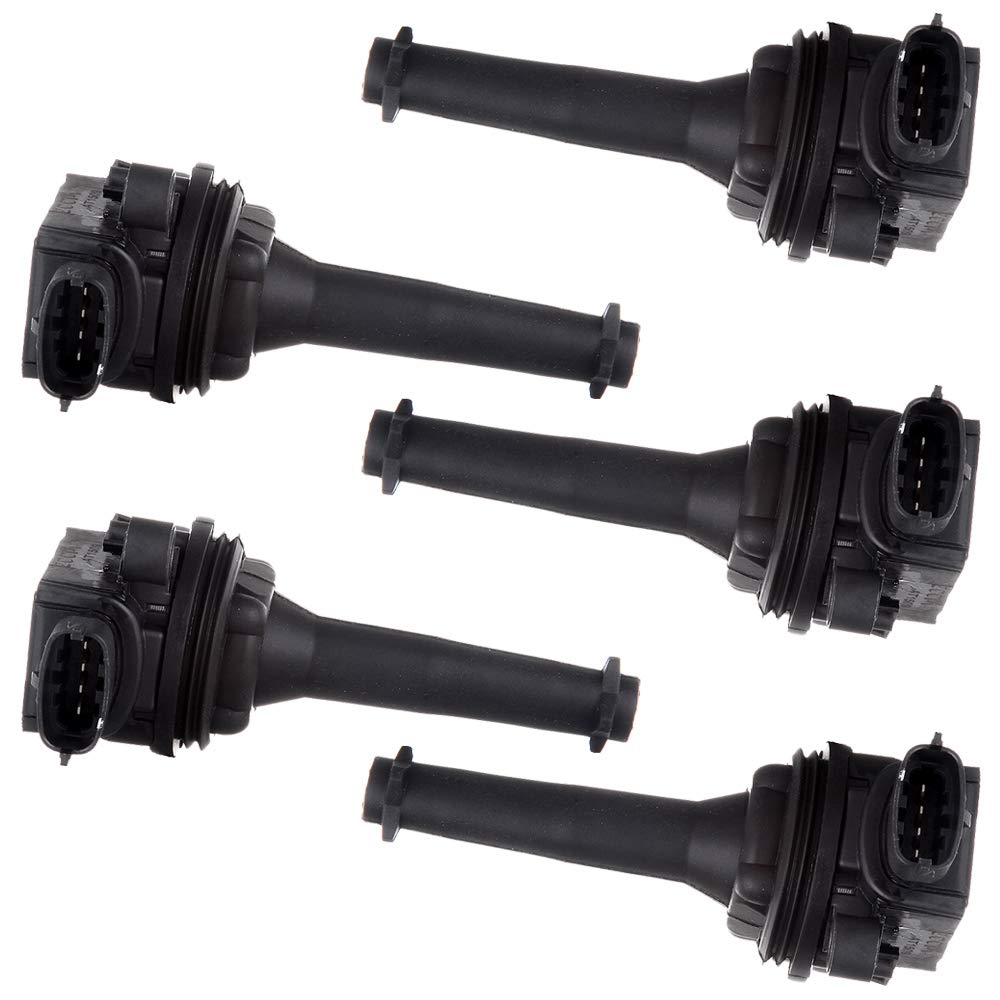 5-Pack Ignition Coil Replacement for Volvo C70/S60/S70/S80/V70/XC70/XC90 1999-2009 - Direct Fit for OE UF341 5C1320 - Improve Engine Performance & Fuel Efficiency