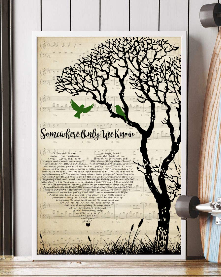 Heart Tree Birds Song Lyrics Poster - 12x18 Wall Art for Home Decor