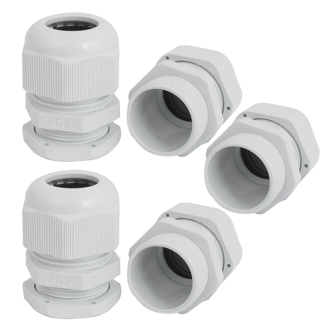 5 Pcs Waterproof PG21 Cable Glands 16-21mm for Electrical Boxes - Outdoor Use