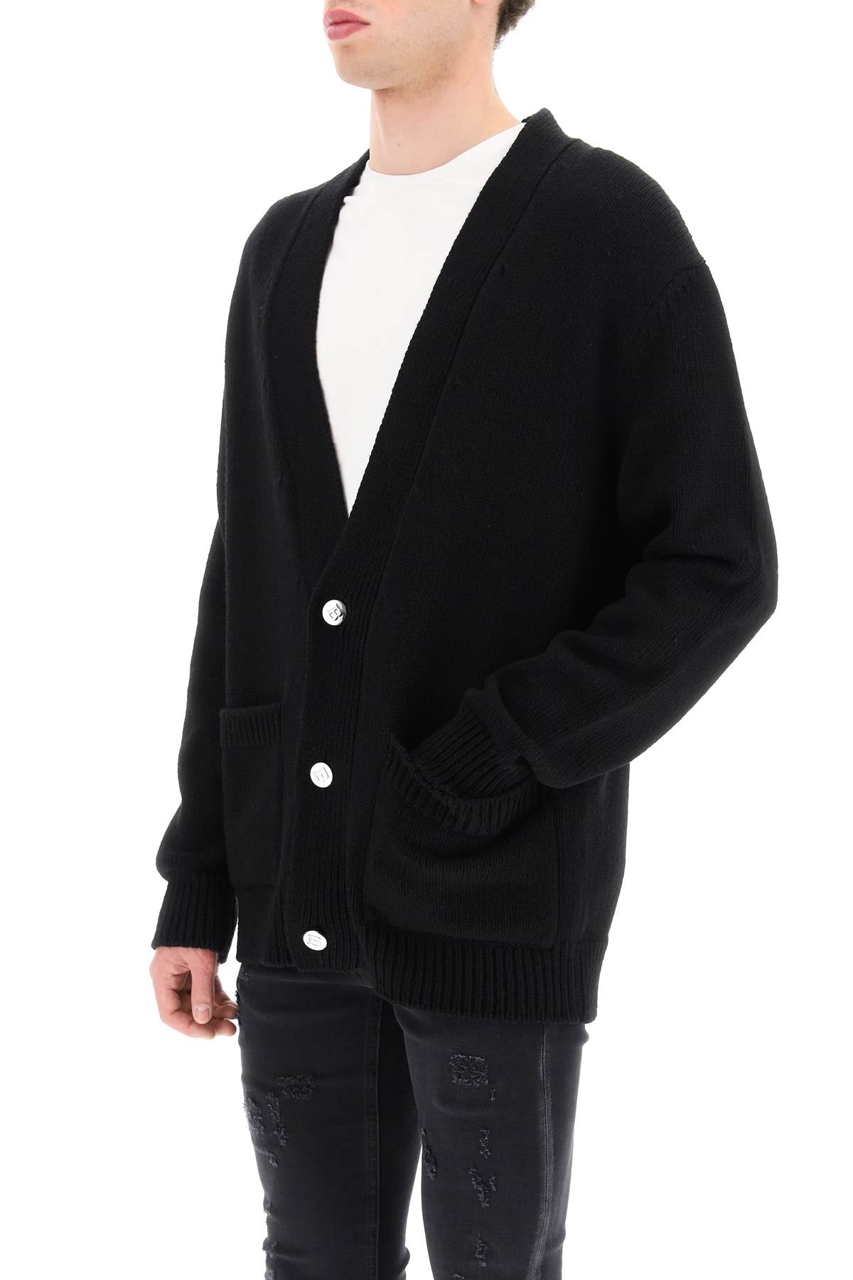 Balmain Jacquard Cardigan with Back Logo - Luxury Knitwear for Women | Perfect for Office, Parties & Casual Outfits