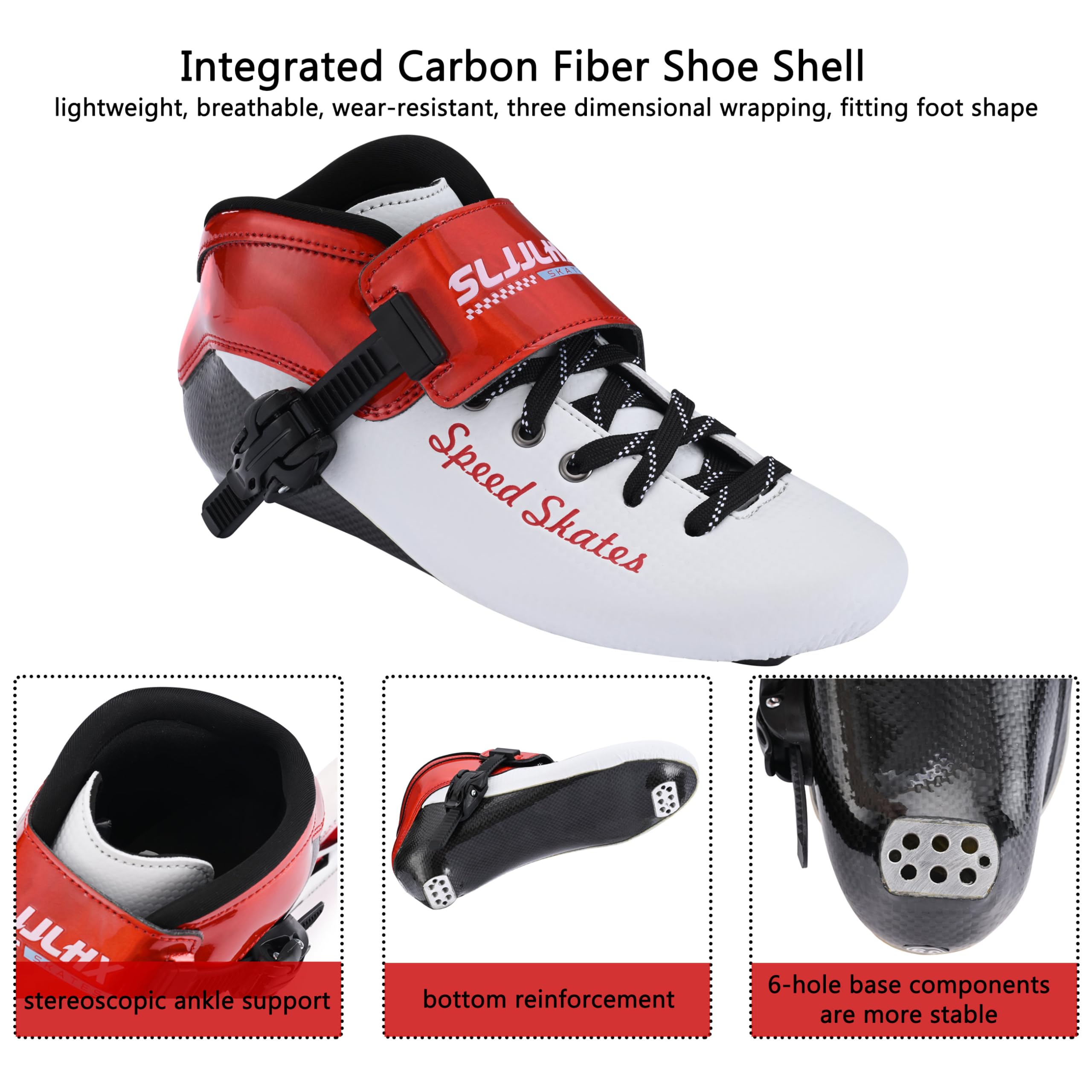 Professional Carbon Fiber Inline Speed Skates for Men & Women - High Performance Fitness Racing Rollerblades - Unisex Adult Skates for Outdoor Training, Competition & Fitness Workouts
