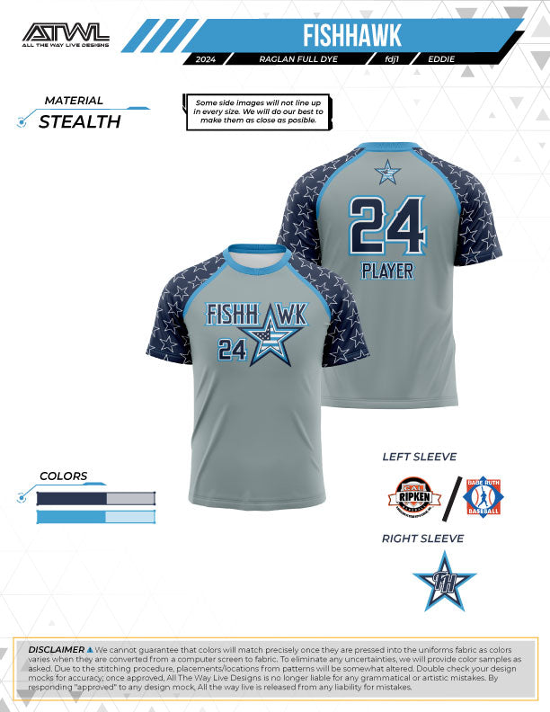Fishhawk Grey All Stars Men's Full Dye Replica Jersey - Authentic NFL Football Fan Gear for Game Day & Sports Events