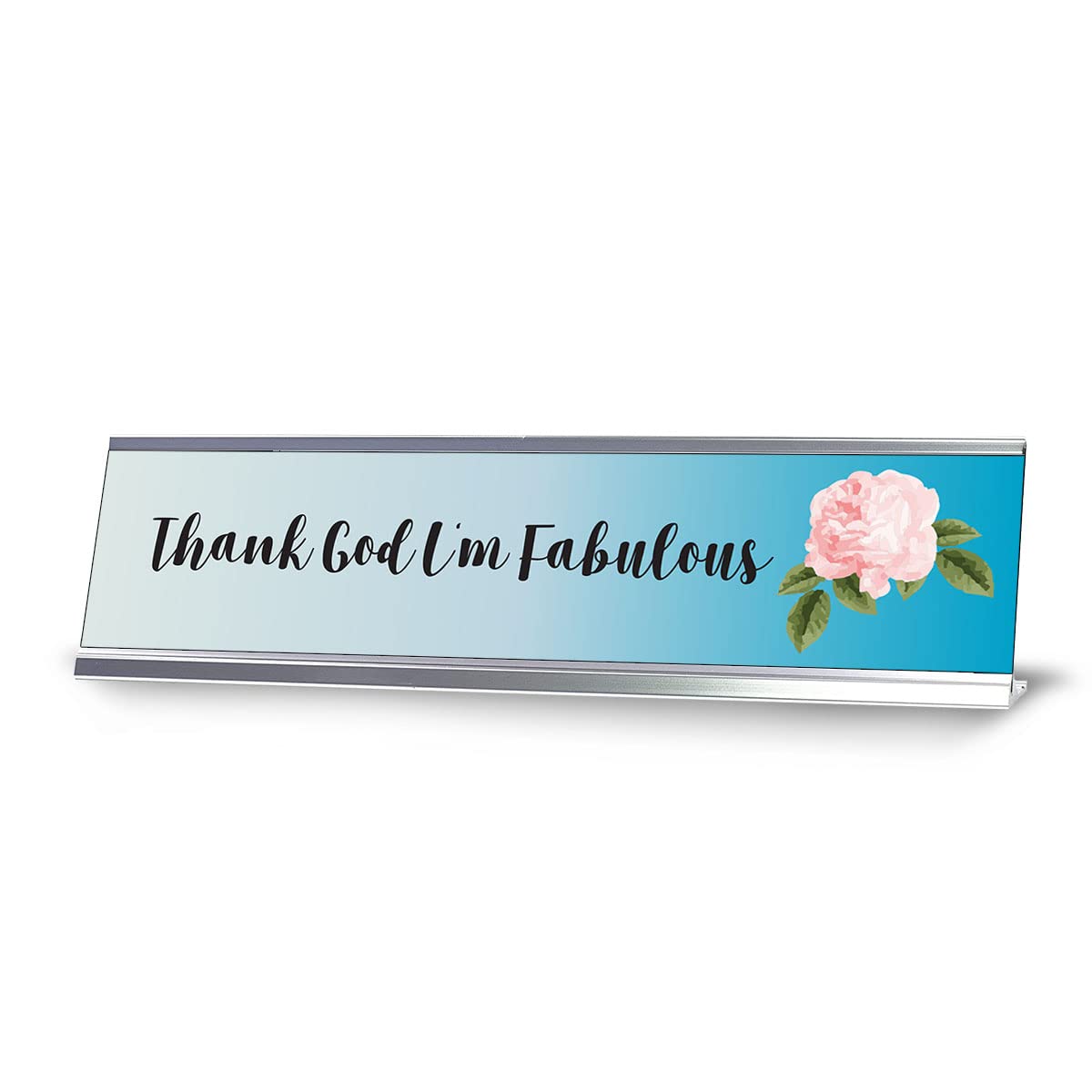 Thank God I'm Fabulous - Inspirational Desk Sign (2x8 Inch) - Perfect Office Decor for Women, Motivational Gift for Coworkers & Friends