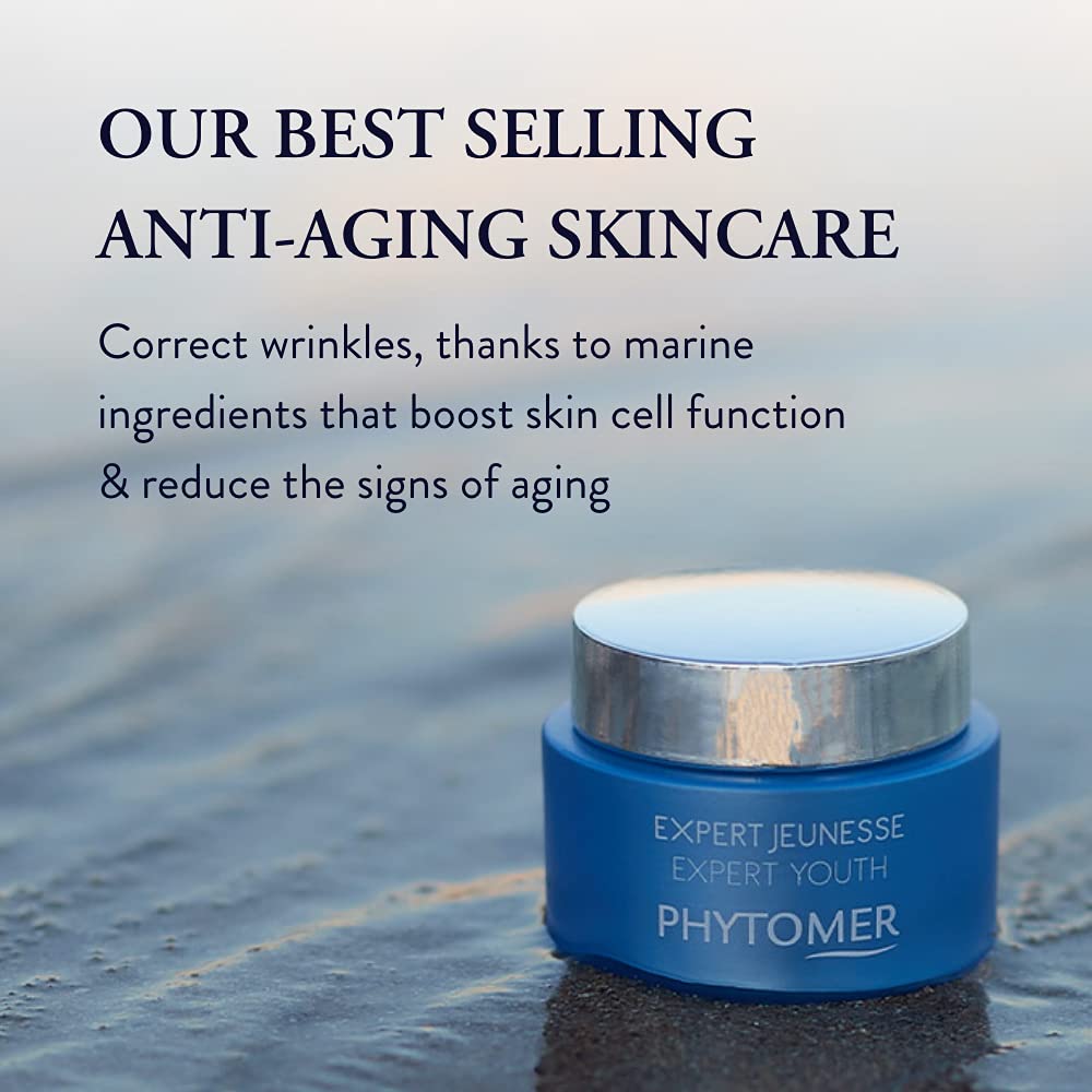 Phytomer Expert Youth Wrinkle Plumping Face Cream - Hydrating Anti-Aging Moisturizer for Smooth Skin Renewal | 96% Natural Ingredients | 50ml | Perfect for Daily Skincare Routine & Nighttime Use