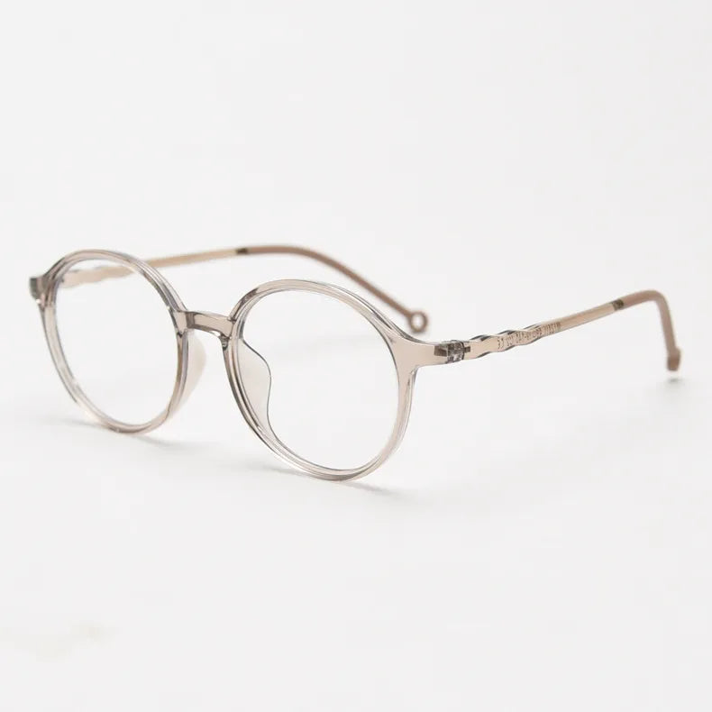 CCspace Unisex Full Rim Round TR90 Titanium Eyeglasses Frame 56834 - Lightweight & Durable for Work, Reading & Fashion