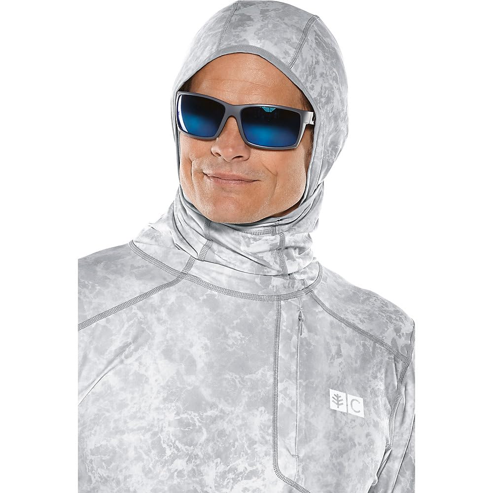 Coolibar UPF 50+ Men's Andros Fishing Hoodie - Sun Protective Shirt with Long Sleeves for Outdoor Activities, Fishing, Hiking & Beach Wear