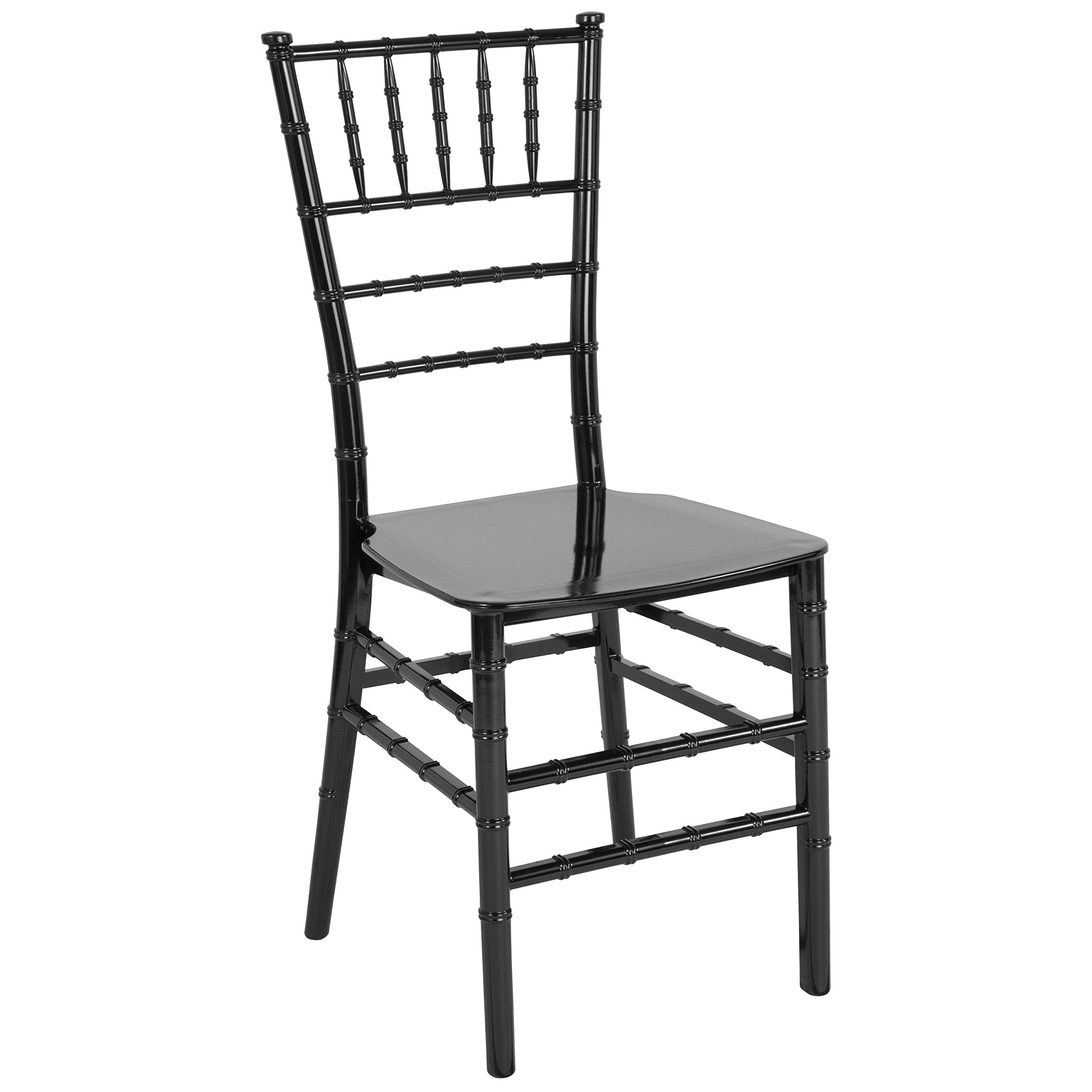 Flash Furniture HERCULES Series Black Resin Stacking Chiavari Chair - Lightweight & Durable for Weddings, Events, Banquets & Home Decor