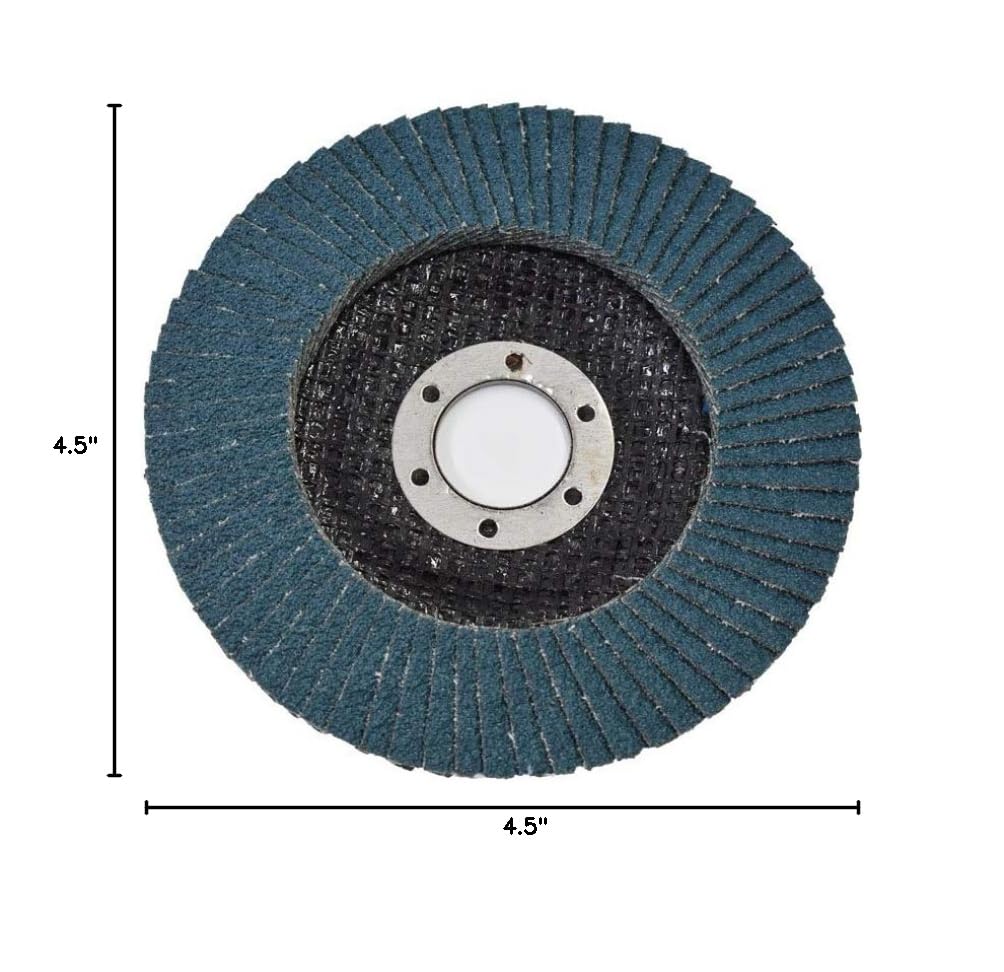 100 Pcs 4-1/2 x 7/8 Inch 40 Grit Zirconia Flap Discs - Grinding Wheel & Abrasive Sanding Disc for Metal, Wood & Paint Removal - Perfect for Angle Grinders & DIY Projects