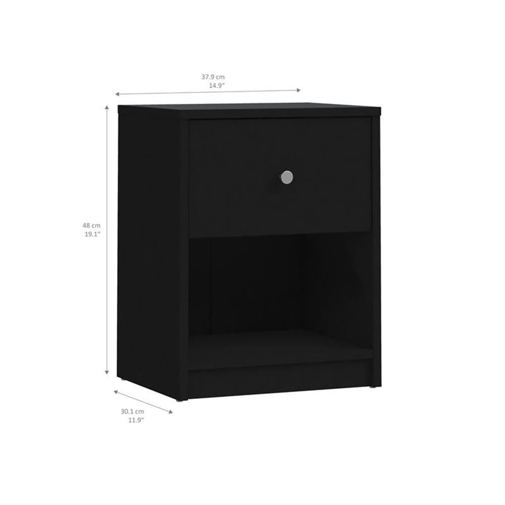 Home Square 3-Piece Black Bedroom Set - 6-Drawer Double Dresser & 2 Nightstands with 1 Drawer Each | Perfect for Master Bedrooms, Guest Rooms & Small Spaces