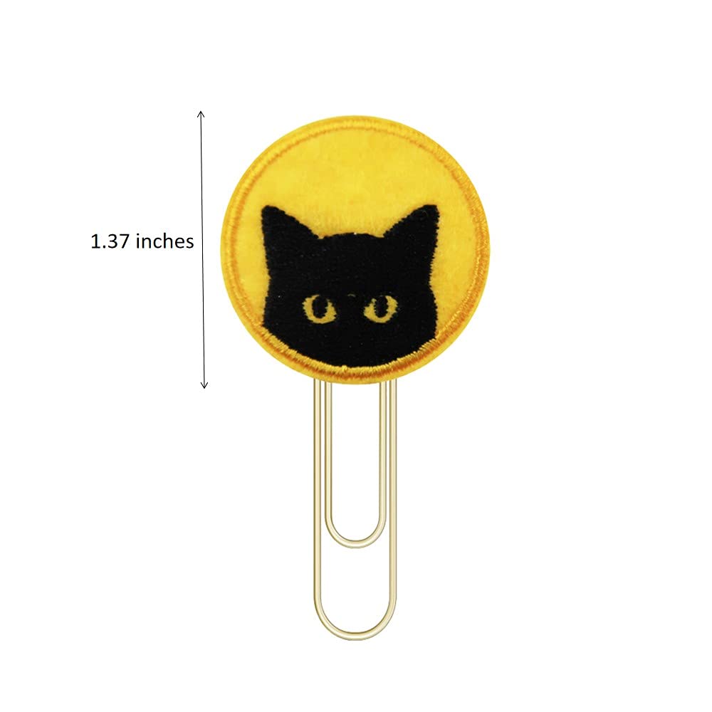 Halloween Bookmark Set - Black Cat Design Planner Paper Clips for Books, Journals & Office Use - Perfect for Halloween Gifts, Reading Accessories & School Supplies
