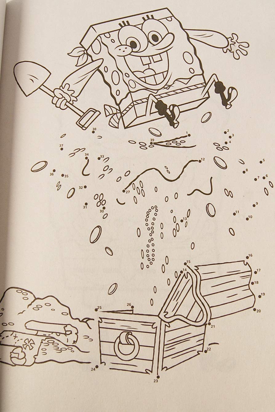 Spongebob Squarepots Dot to Dot Activity Book - 80 Pages | Best Buds of Bikini Bottom Coloring Book for Kids | Fun Learning & Travel Activity for Children