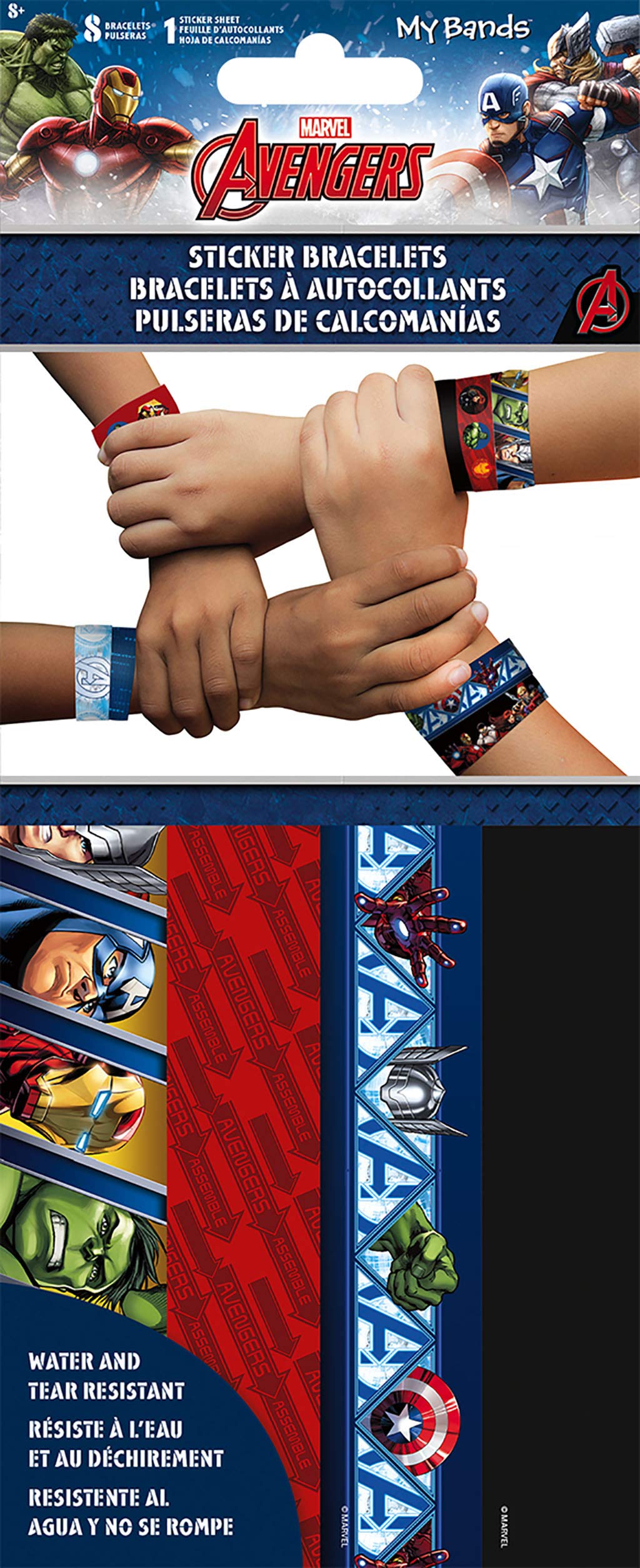 Trends International Avengers Classic Sticker Bracelets for Kids - Superhero Wristbands for Boys & Girls - Perfect for Parties, Gifts & Cosplay Accessories