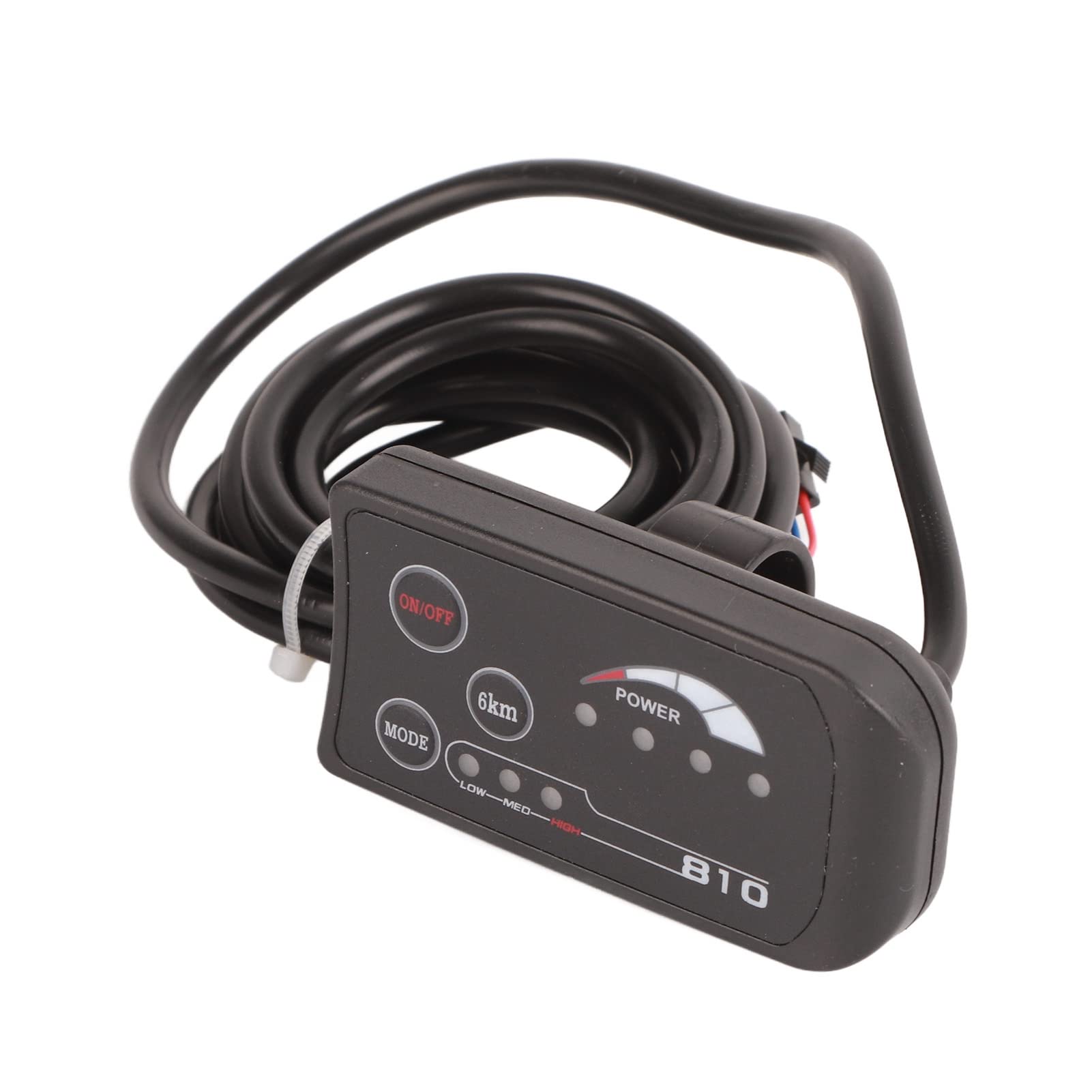 POCREATION 810 LED Display for Electric Bike & Scooter - 5 Wire Cable Control Panel with Speedometer & Motor Control - Perfect for Commuting & Outdoor Adventures