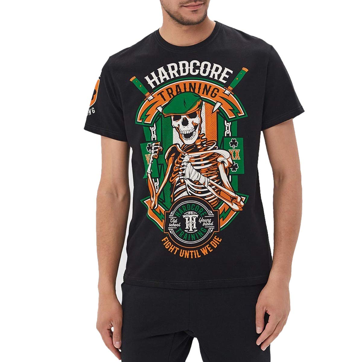 Men's Hardcore Training Irish Fight T-Shirt - Short Sleeve Gym Workout Shirt for Fitness, Running & Sports | Perfect for Boxing, MMA Training & Casual Streetwear