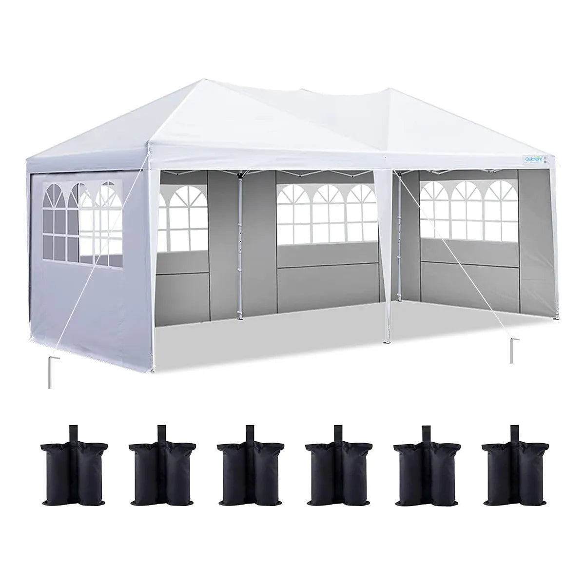 10' x 20' White Pop Up Canopy Tent with Removable Sidewalls - Outdoor Party, Camping, Beach & Event Shelter for Picnics, Markets & Backyard Gatherings