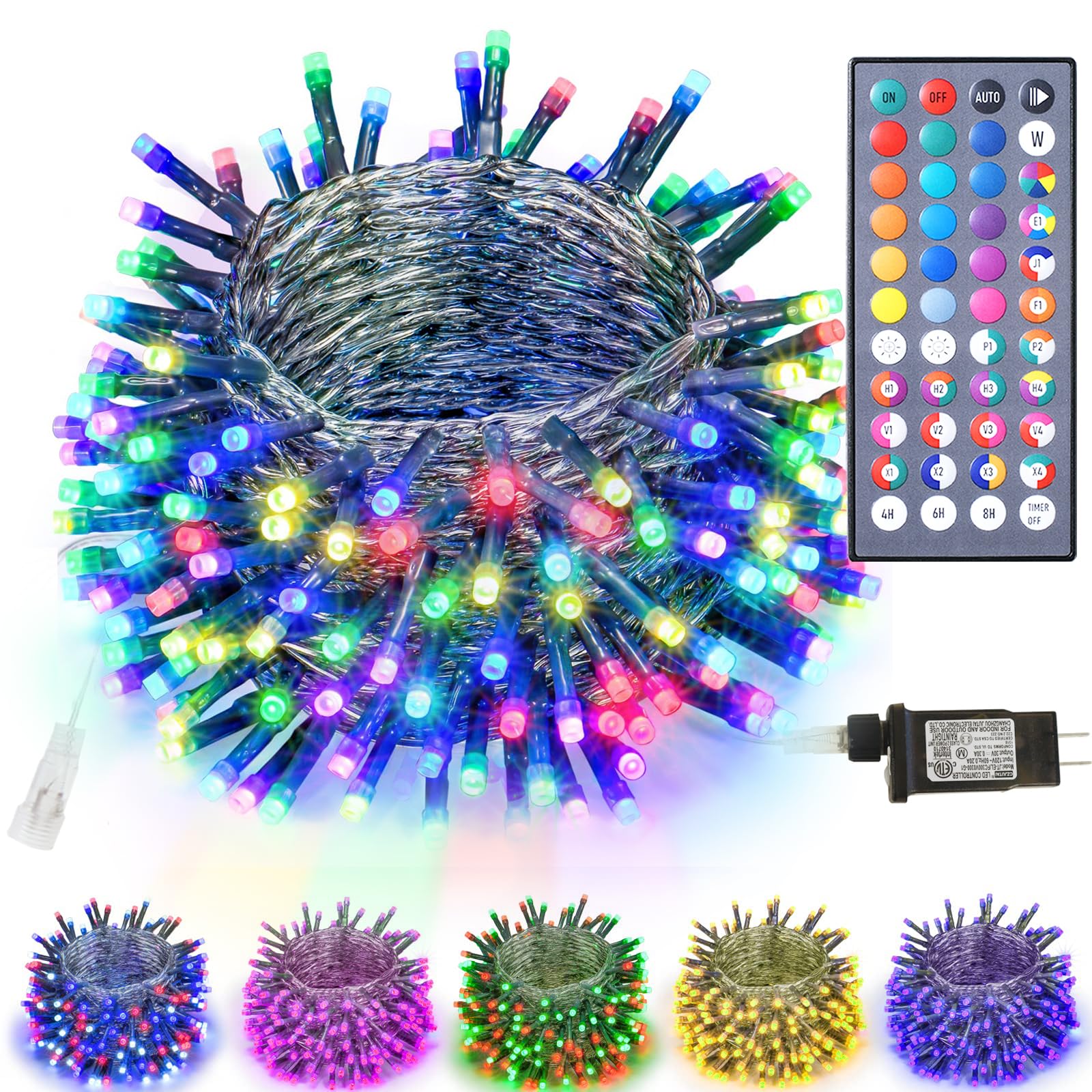 Obrecis 200 LED Color Changing String Lights - 34 Colors, Waterproof, Connectable (66 ft) for Indoor & Outdoor Christmas, Party, Wedding, Valentine's Decor | Perfect for Bedroom, Garden, Patio, and Holiday Events