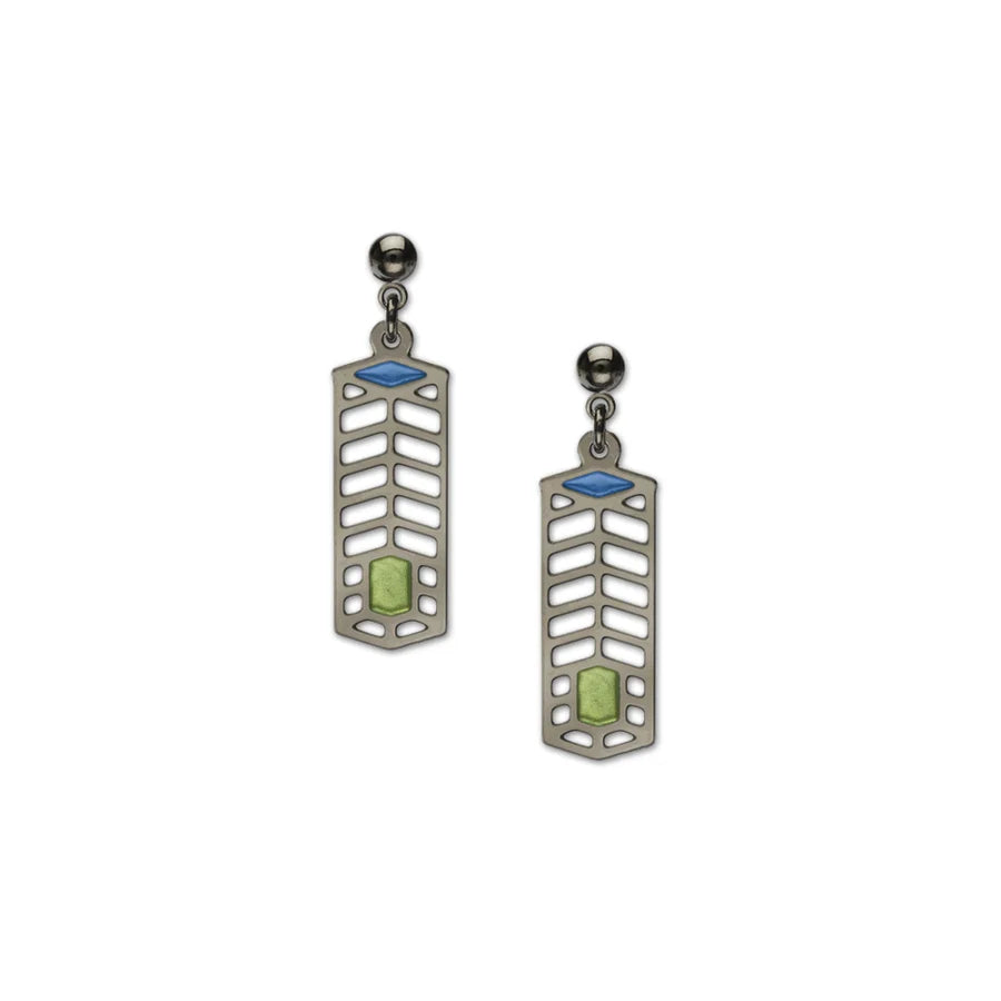 Frank Lloyd Wright Inspired Robie House Earrings - Architectural Jewelry for Women - Perfect Gift for Art & Design Lovers - Office Wear, Date Night & Special Occasions