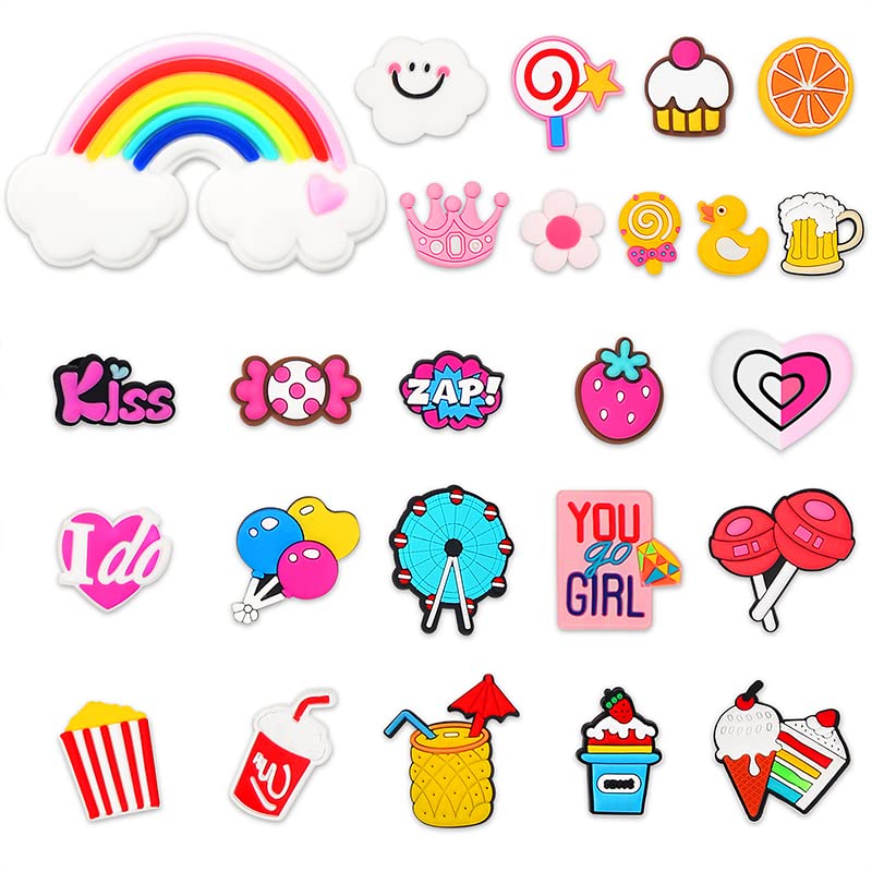 25PCS Cute Shoe Charms for Girls - PVC Shoe Decorations for Kids, Teens & Women - Fashion Accessories for Sneakers, Sandals & Bracelets - Perfect for Parties, Gifts & DIY Crafts