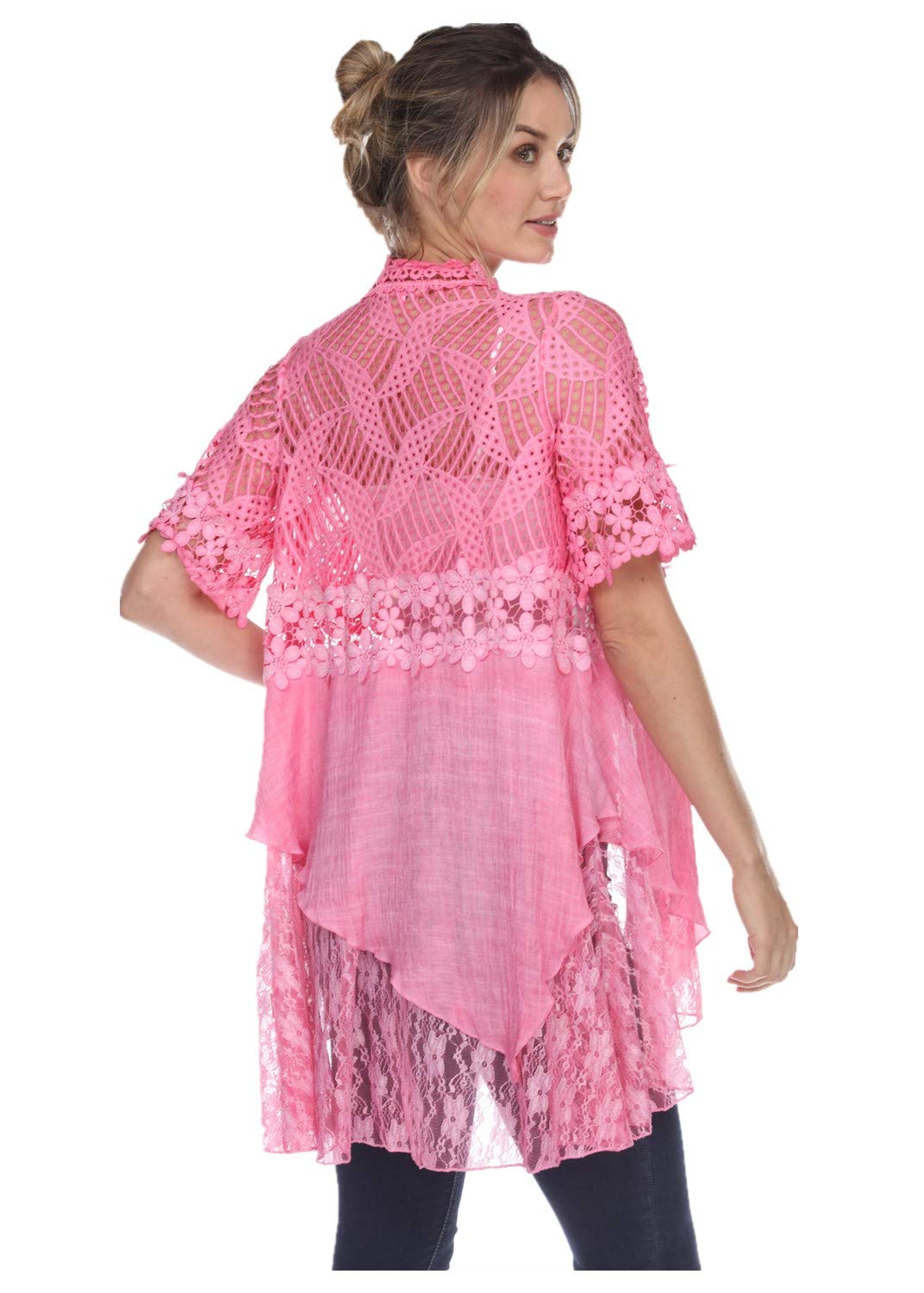 Plus Size Women's Summer Casual Short Sleeve Tops - Floral Lace Scoop Neck Blouse for Beach, Vacation & Everyday Wear | Comfortable & Stylish