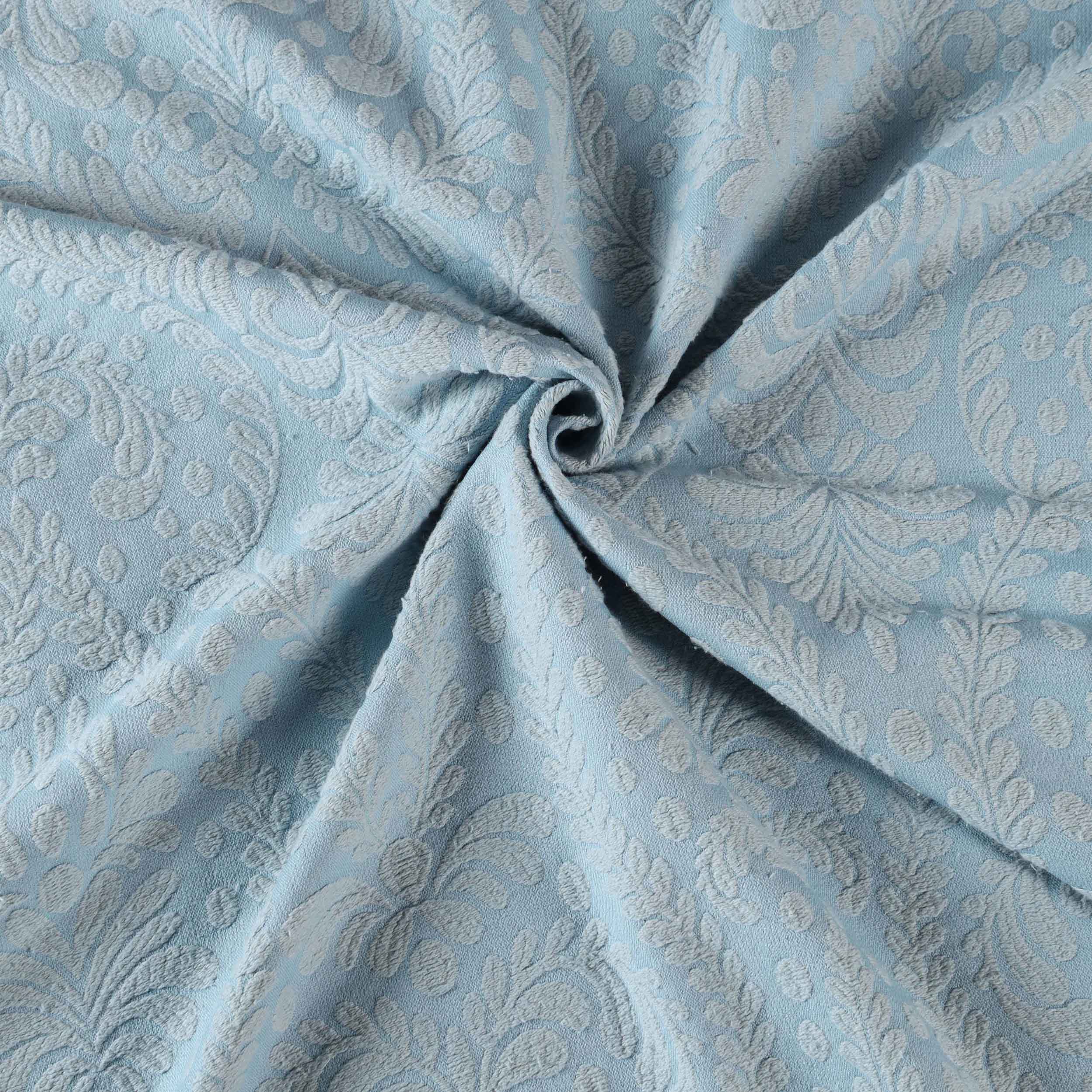 Premium Aspen Cotton Blend Jacquard Woven Floral Bedspread Set with Scalloped Edges - Queen Size Luxury Bedding for Master Bedroom & Guest Room Decor
