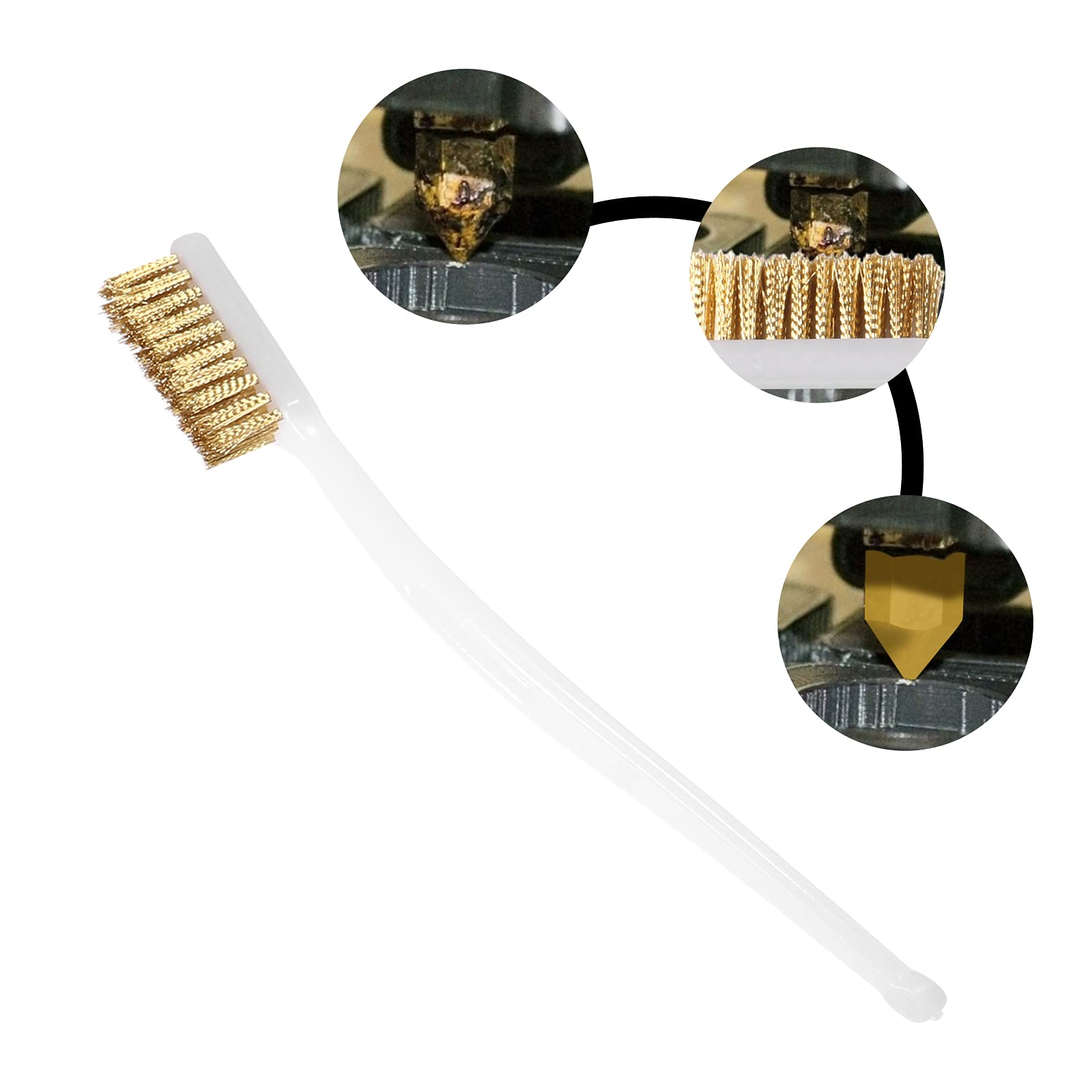 10pcs 3D Printer Nozzle Cleaning Kit - Copper Wire Brush & Handle Tool for Hot Bed Maintenance - Perfect for Creality Ender 3, CR-10, Prusa & More - Essential for 3D Printing Workshop & DIY Projects