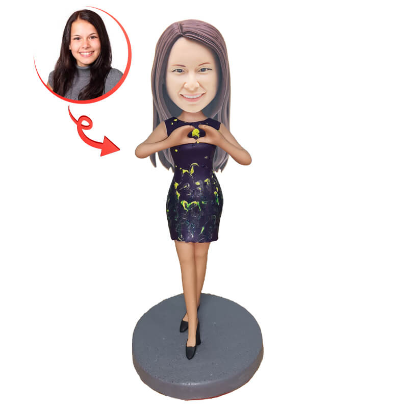 Custom Fashion Skirt Girl Bobblehead - Unique Personalized Collectible for Desk Decor, Gifts & Party Favors | Perfect for Home, Office & Special Occasions