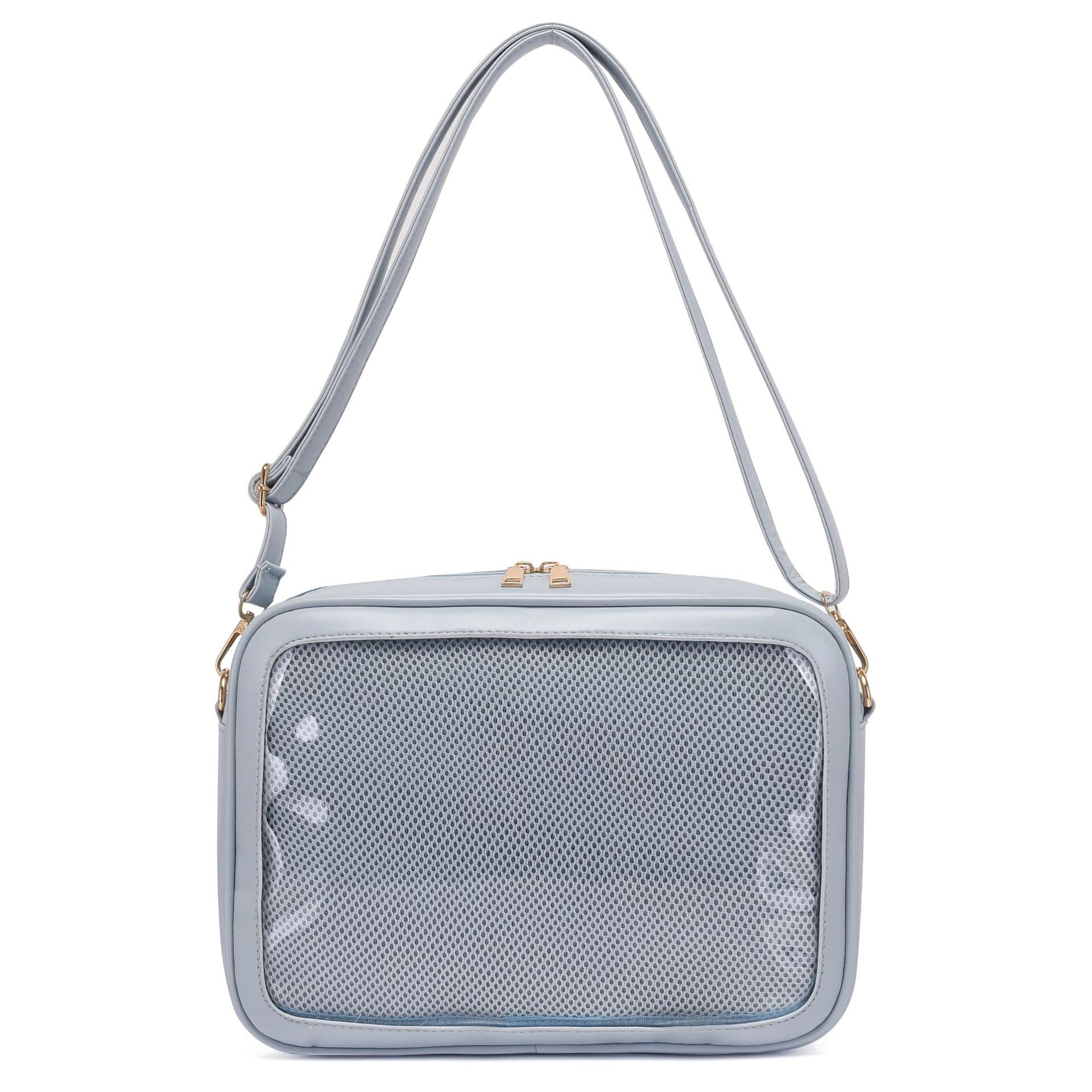 Japanese School Bag - Kawaii PU Leather Ita Bag with Clear Front Panel, Cute Shoulder Bag & Backpack for Anime Fans, Cosplay, and School Use | Perfect for Conventions, Travel, and Daily Carry