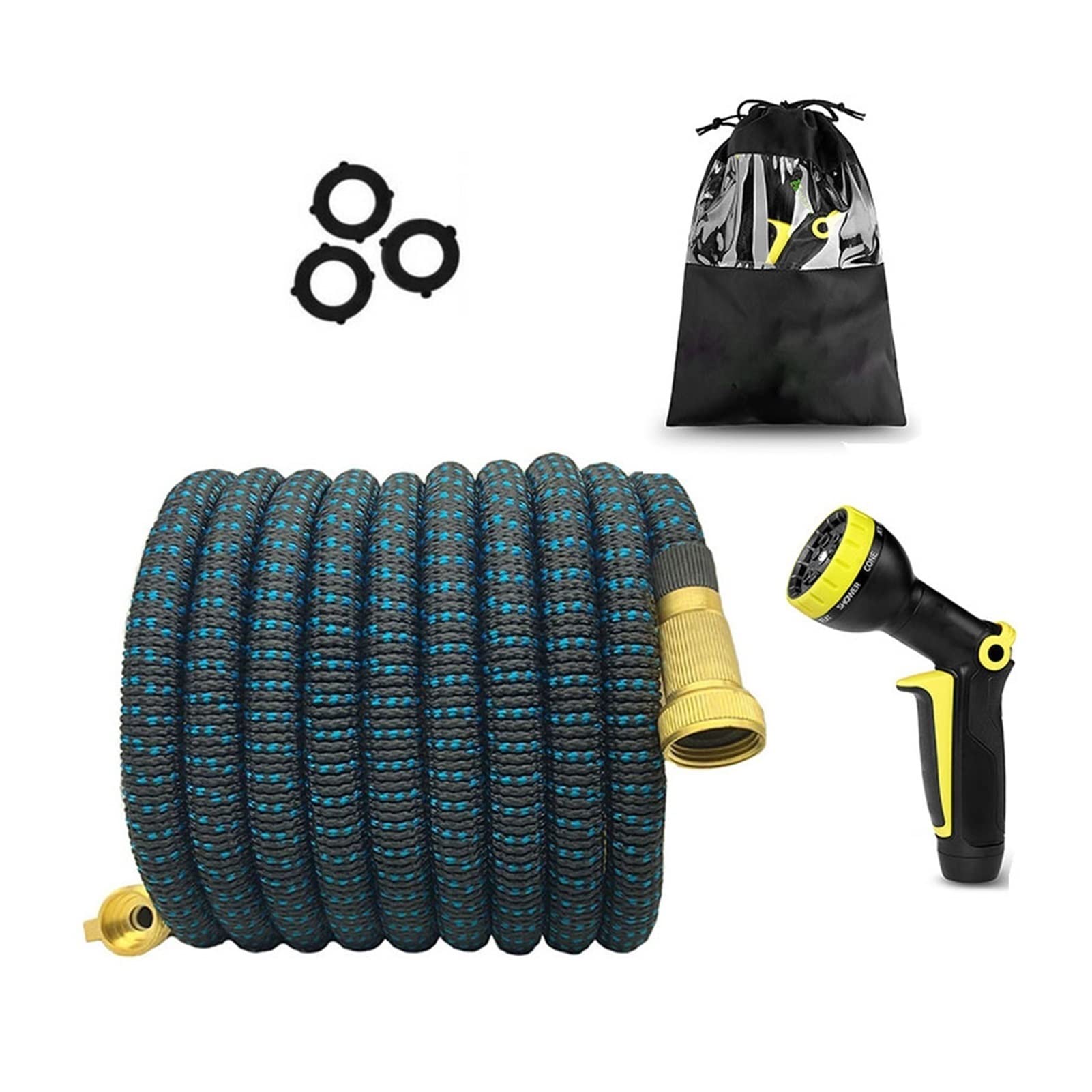 TRENTSNOOK Expandable Garden Hose 25ft (7.5m) - Flexible & Lightweight Water Hose for Car Washing, Lawn Watering & Outdoor Cleaning | Leakproof Magic Hose with Durable Nozzle