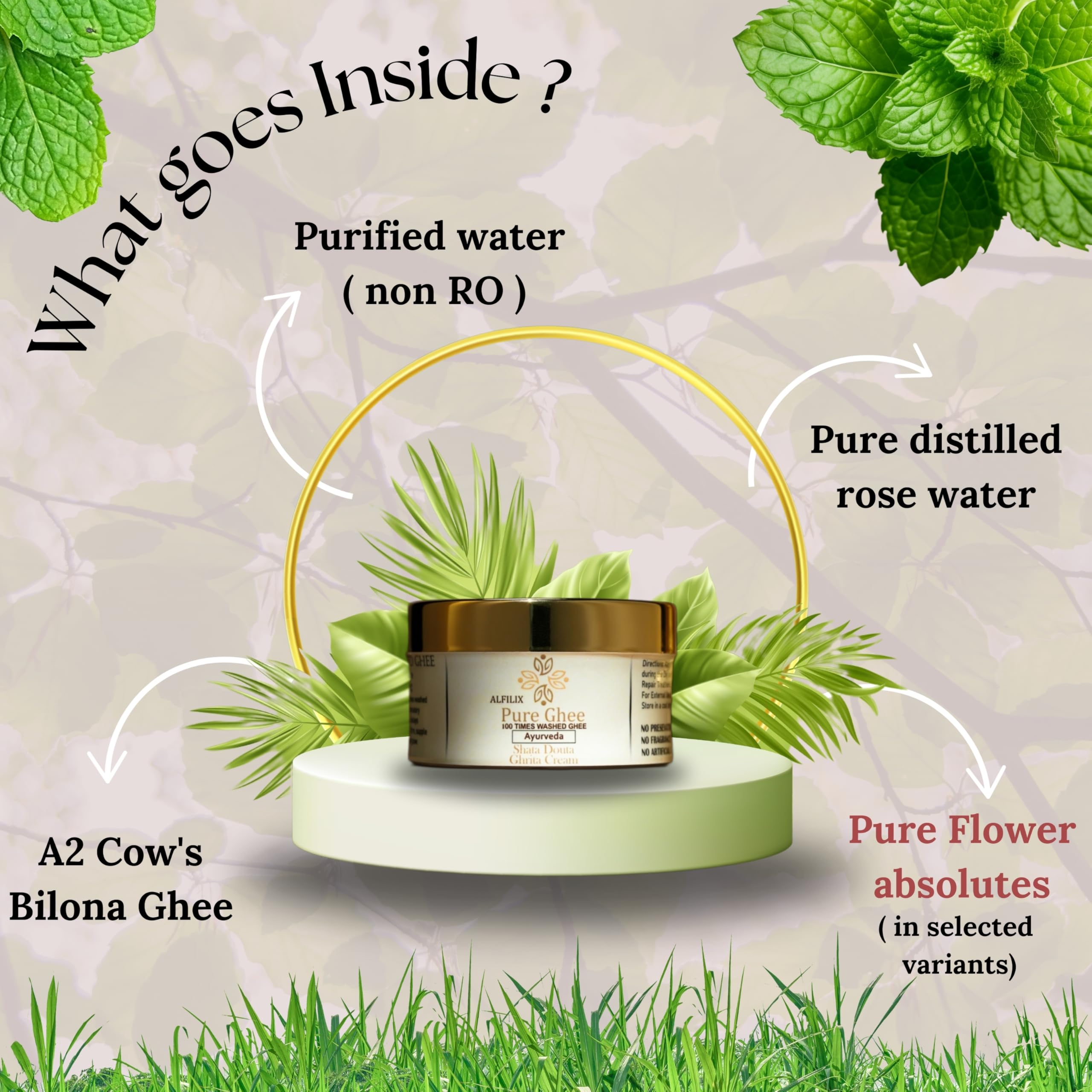 Shata Dhauta Ghrita - 100x Washed Ayurvedic Ghee Moisturizer | Organic Night Cream for Dry Skin, Wrinkles & Anti-Aging | Natural Face Cream for Deep Hydration, Skin Repair & Glow (5.25oz, Vanilla Scented) | Perfect for Nighttime Skincare Routine & Dry Skin Treatment