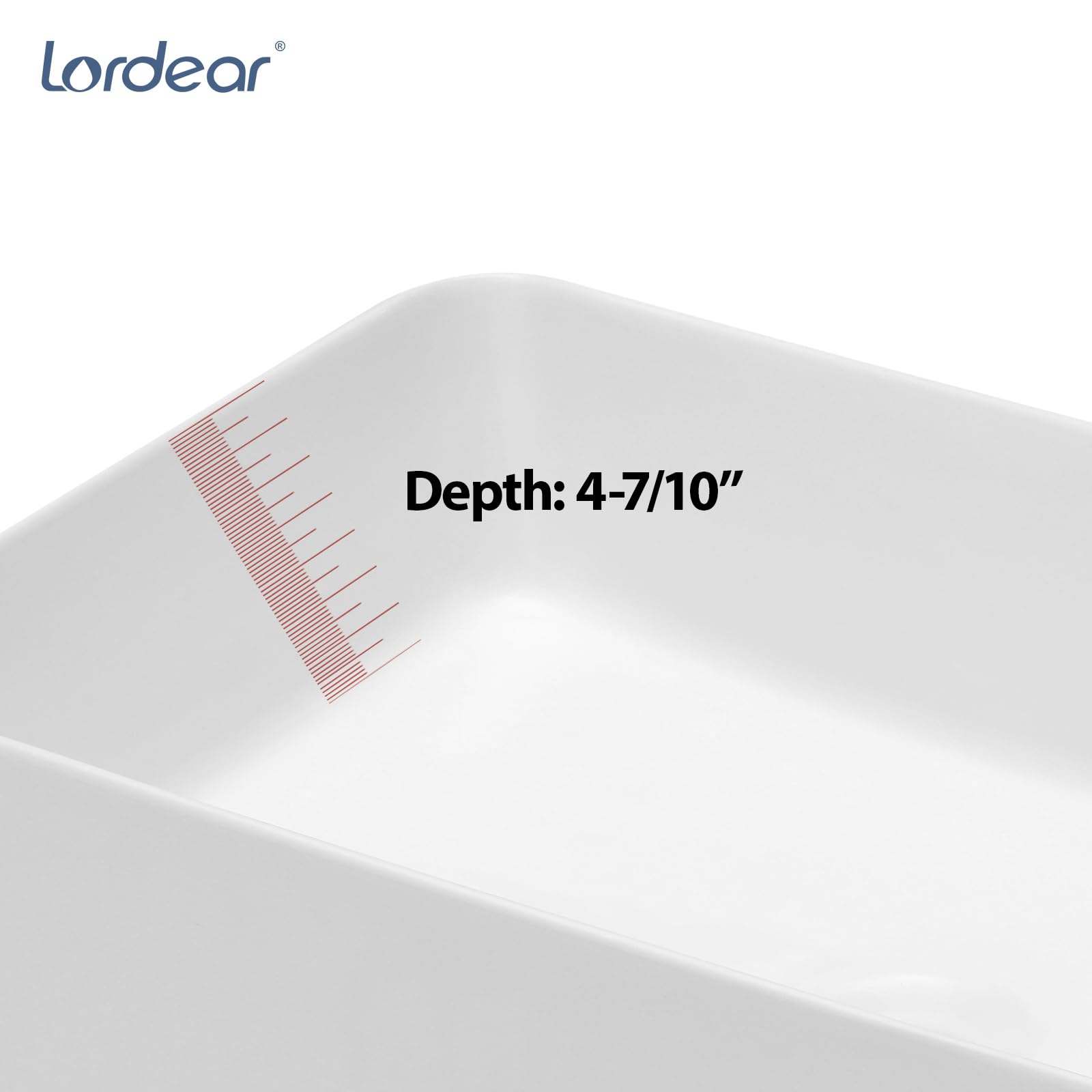 Lordear 21x14 Inch White Porcelain Rectangular Vessel Sink - Modern Above Counter Bathroom Vanity Sink for Contemporary Bathrooms & Powder Rooms