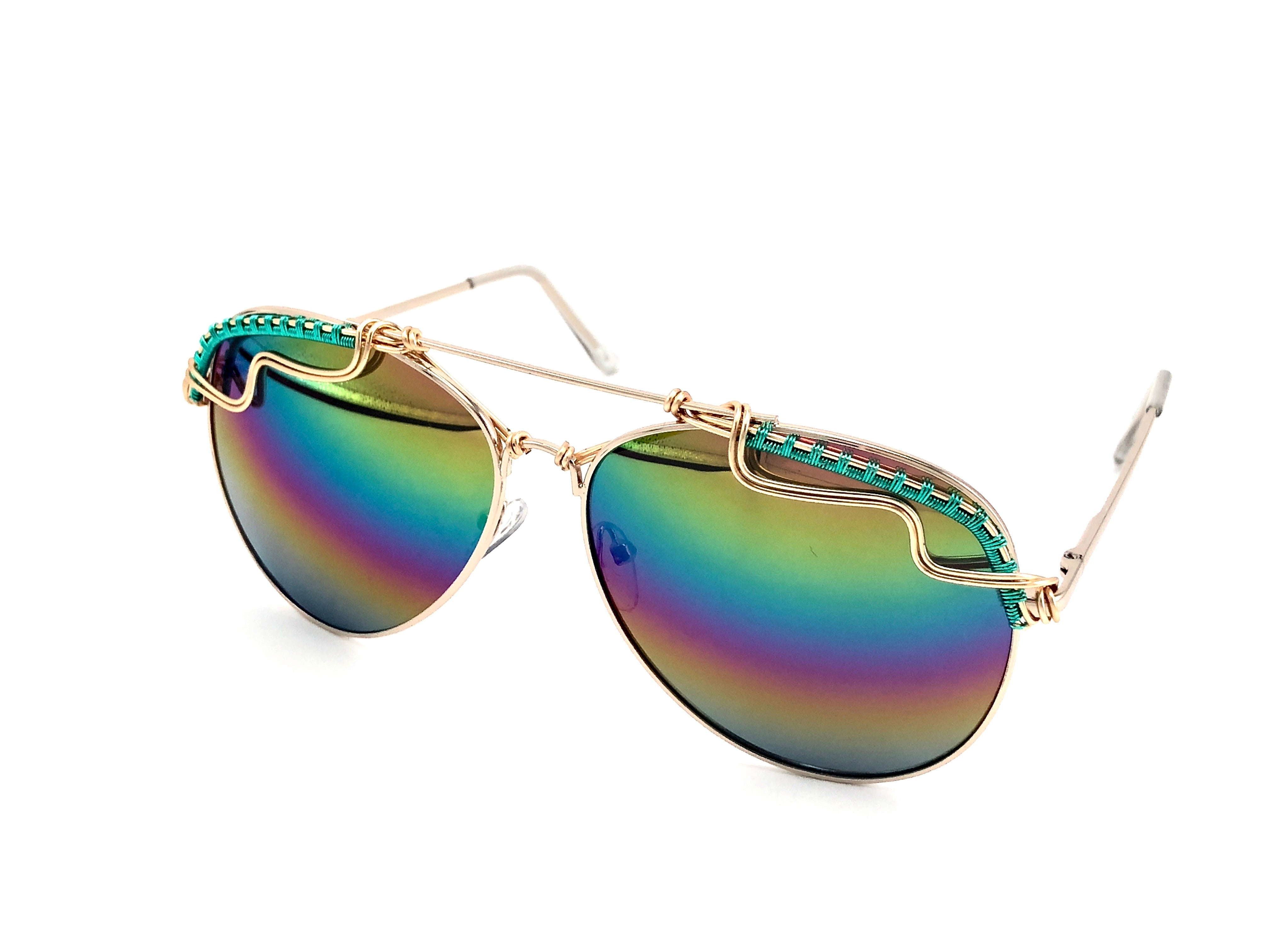 Rainbow Aviator Sunglasses for Men & Women - Classic Retro Polarized UV Protection - Perfect for Driving, Beach, and Outdoor Activities