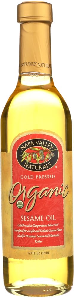Napa Valley Naturals Organic Cold Pressed Sesame Oil - Pure, Unrefined & Rich in Flavor - Perfect for Cooking, Salad Dressings & Asian Cuisine