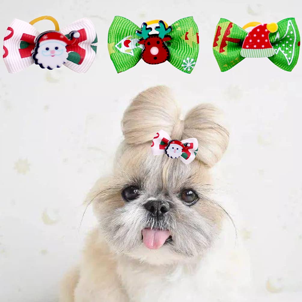 Wepetyo Dog Hair Bows - 50Pcs Colorful Ball Design for Puppy Grooming & Pet Fashion