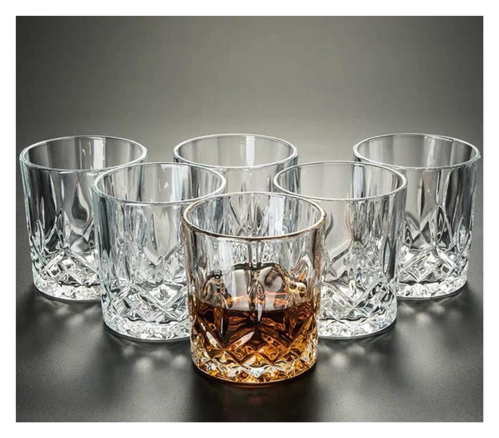 Premium 6-Piece Whiskey Champagne Glasses Set - Handmade European Crystal Barware for Wine, Beer, Cocktails & Spirits - Elegant Drinkware for Parties, Weddings & Home Entertaining (Color: Emerald)