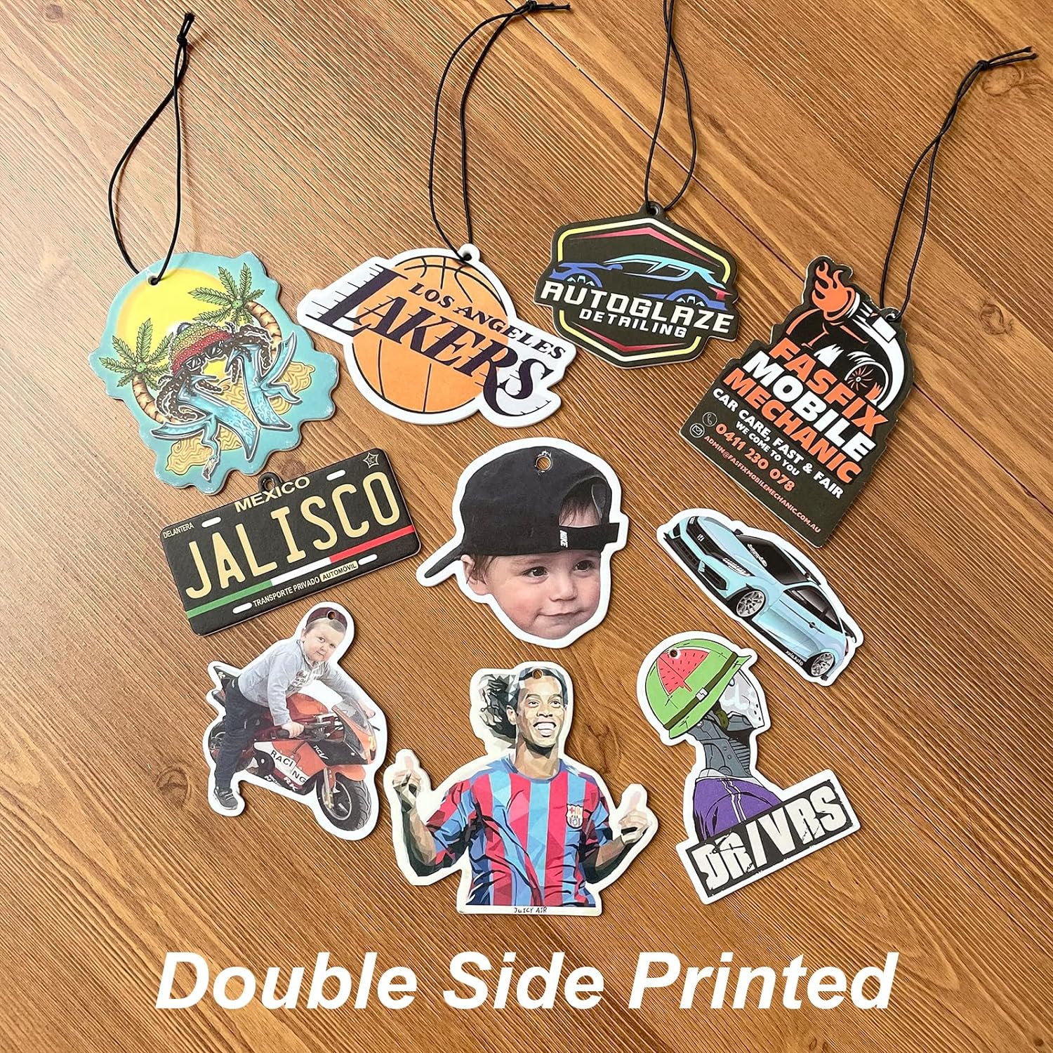 6Pcs Custom Photo Air Fresheners - Double Sided Personalized Car Freshener with Logo, Valentine's Day Gift, Car Accessories for Rear View Mirror | Perfect for Cars, Offices & Home Decor (6pcs-Crop)
