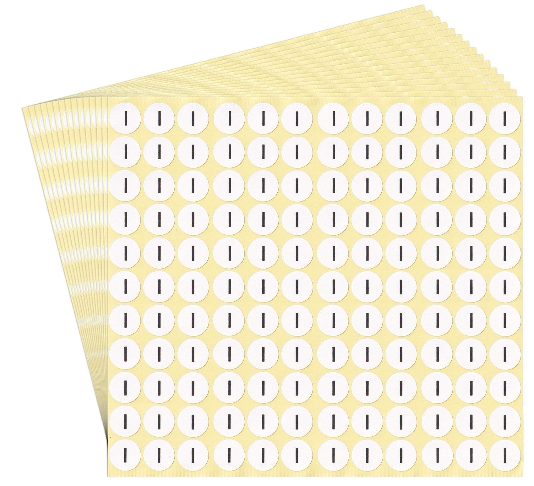 DealzEpic - Alphabet Stickers Letter I - 15 Sheets Small Round Self-Adhesive Paper Labels for Scrapbooking, DIY Crafts & Gift Wrapping