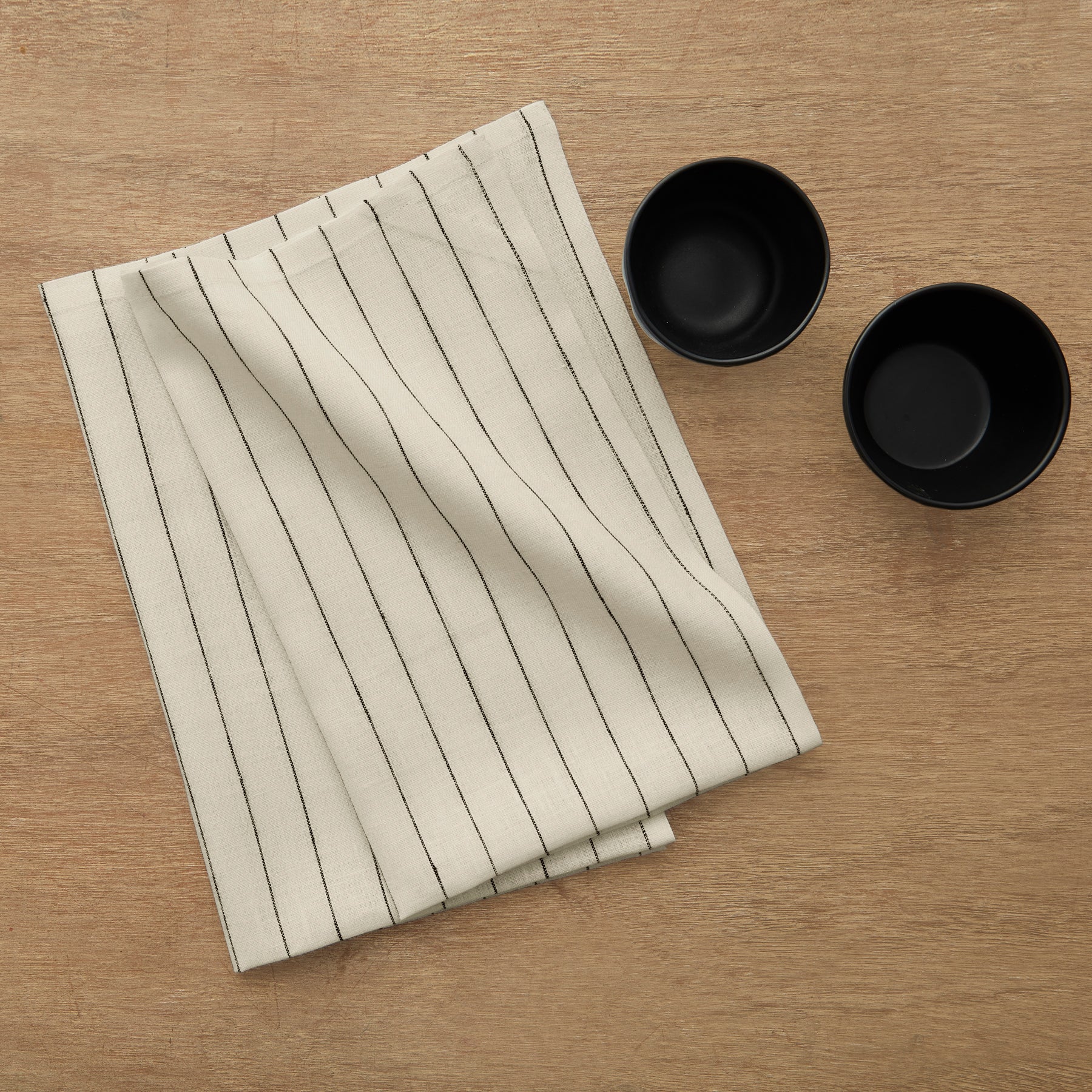 Premium Pinstripe Kitchen Towels Set of 2 - Absorbent Cotton Dish Towels for Drying Dishes & Cleaning - Perfect for Modern Kitchens & Housewarming Gifts