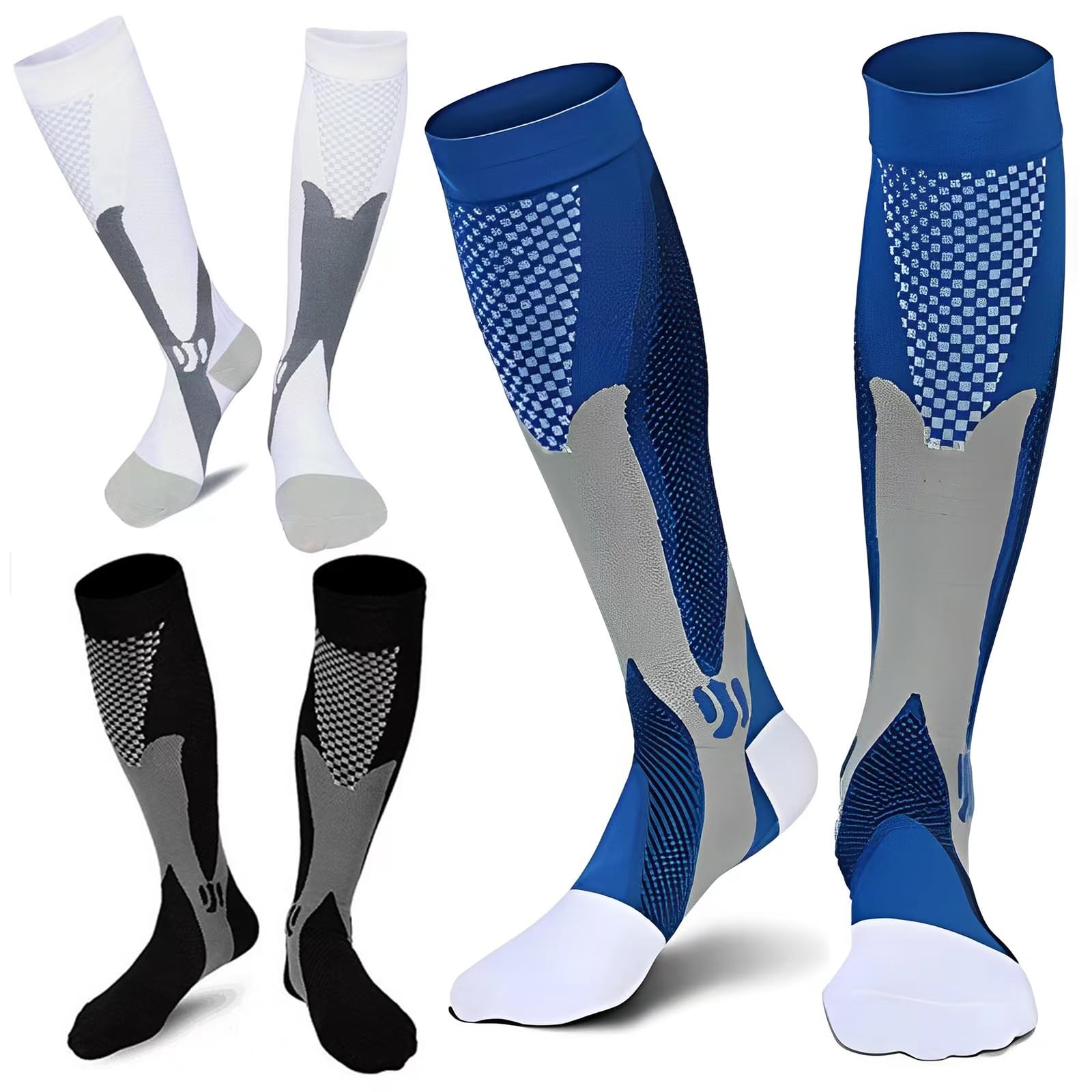 ZFiSt Plus Size Compression Socks for Women & Men - Wide Calf Support, Breathable Sport & Nurse Stockings - Ideal for Running, Travel & Long Work Shifts